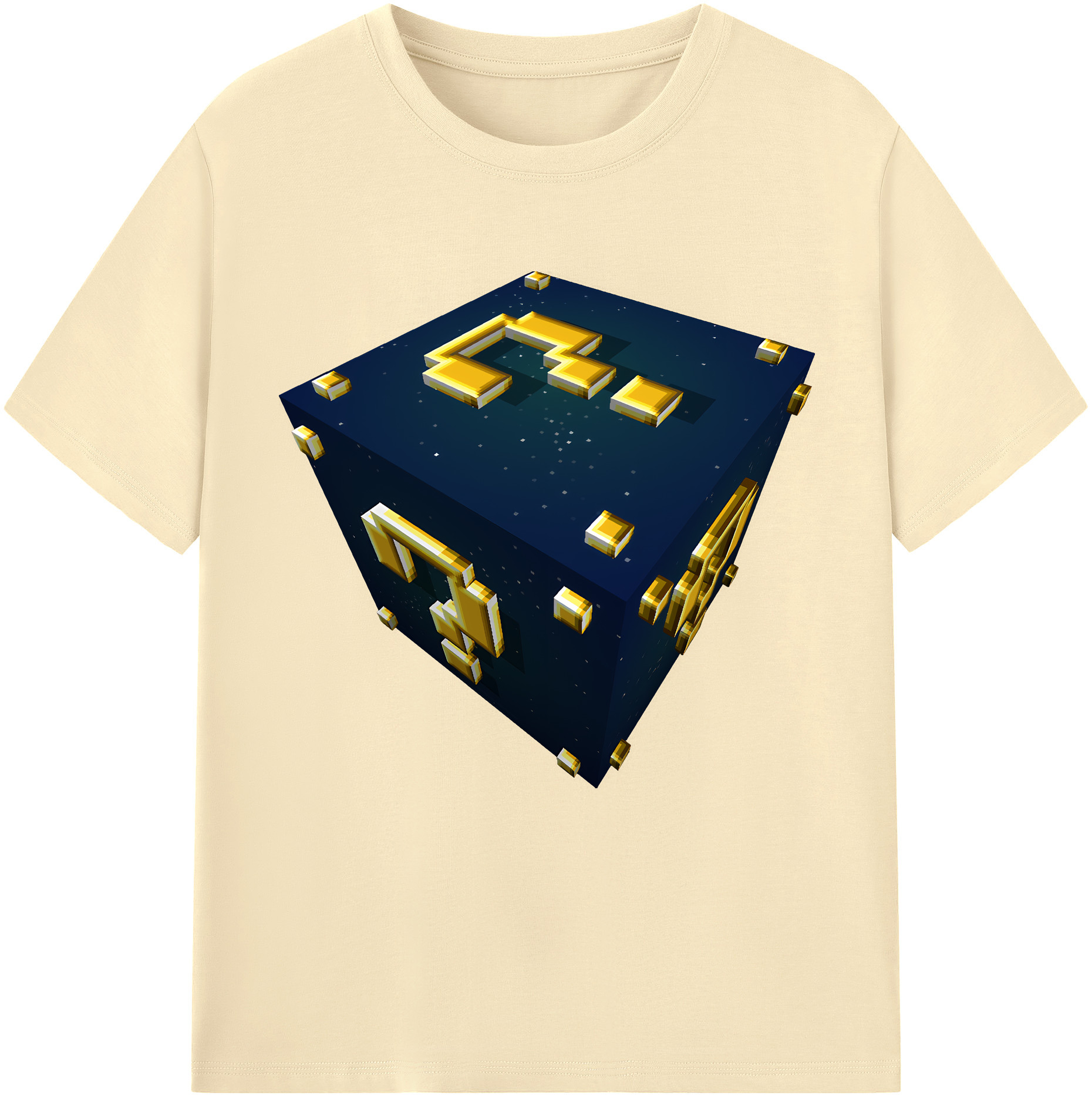 （画像用） マインクラフト ブロックの世界 Minecraft MC Block world 綿100％半袖Tシャツ（フロントプリント）