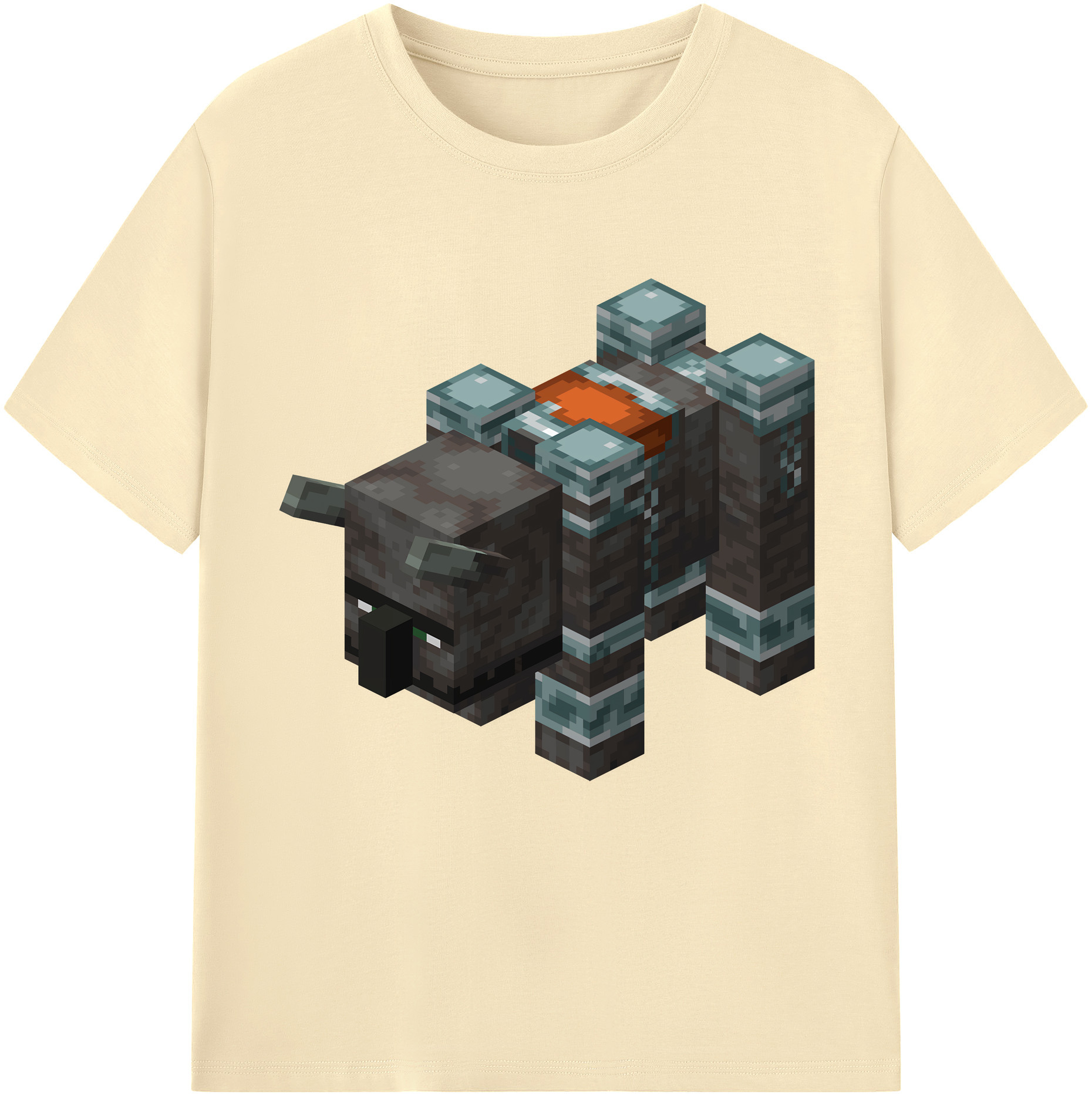 （画像用） マインクラフト ブロックの世界 Minecraft MC Block world 綿100％半袖Tシャツ（フロントプリント）