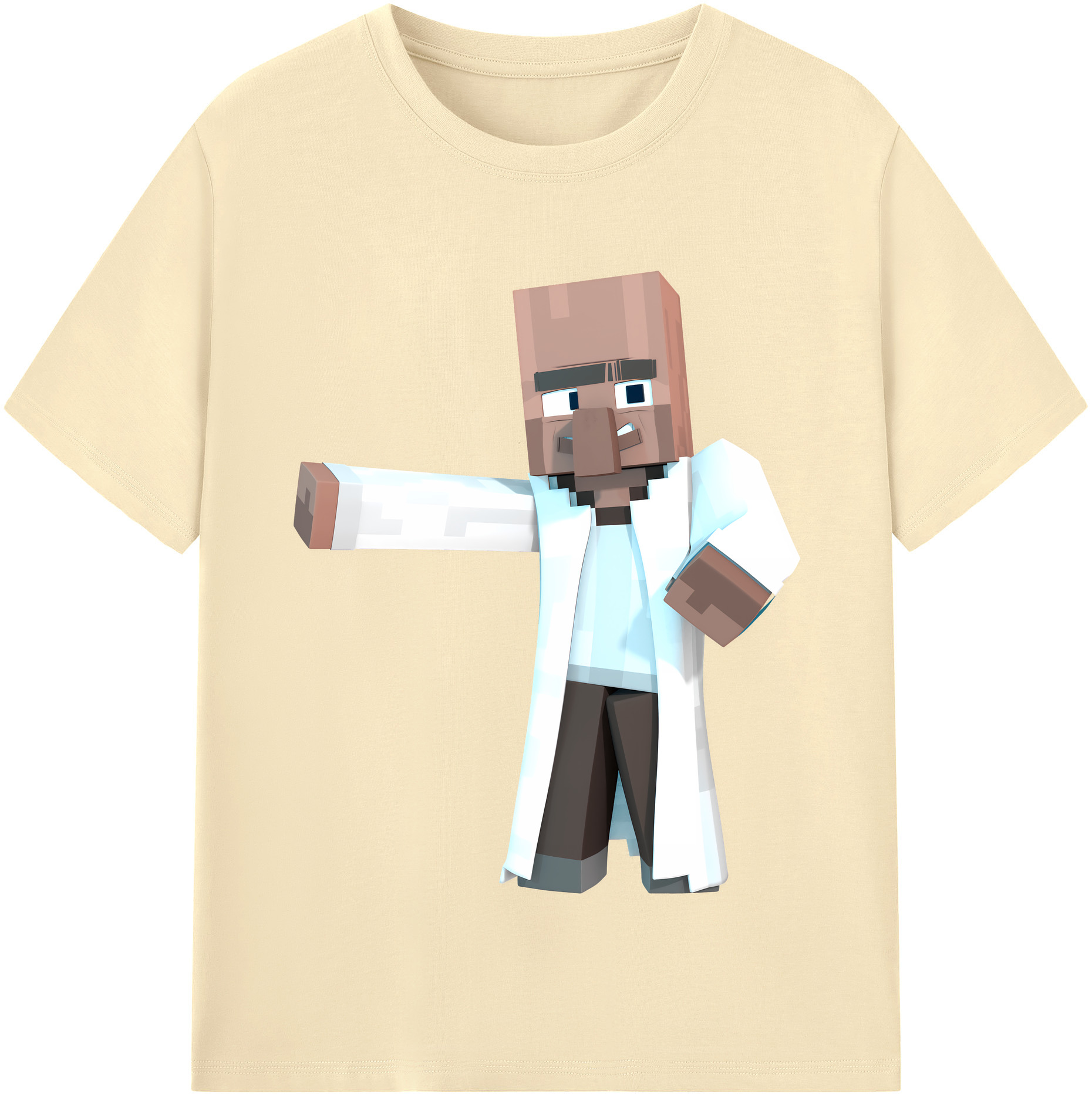 （画像用） マインクラフト ブロックの世界 Minecraft MC Block world 綿100％半袖Tシャツ（フロントプリント）