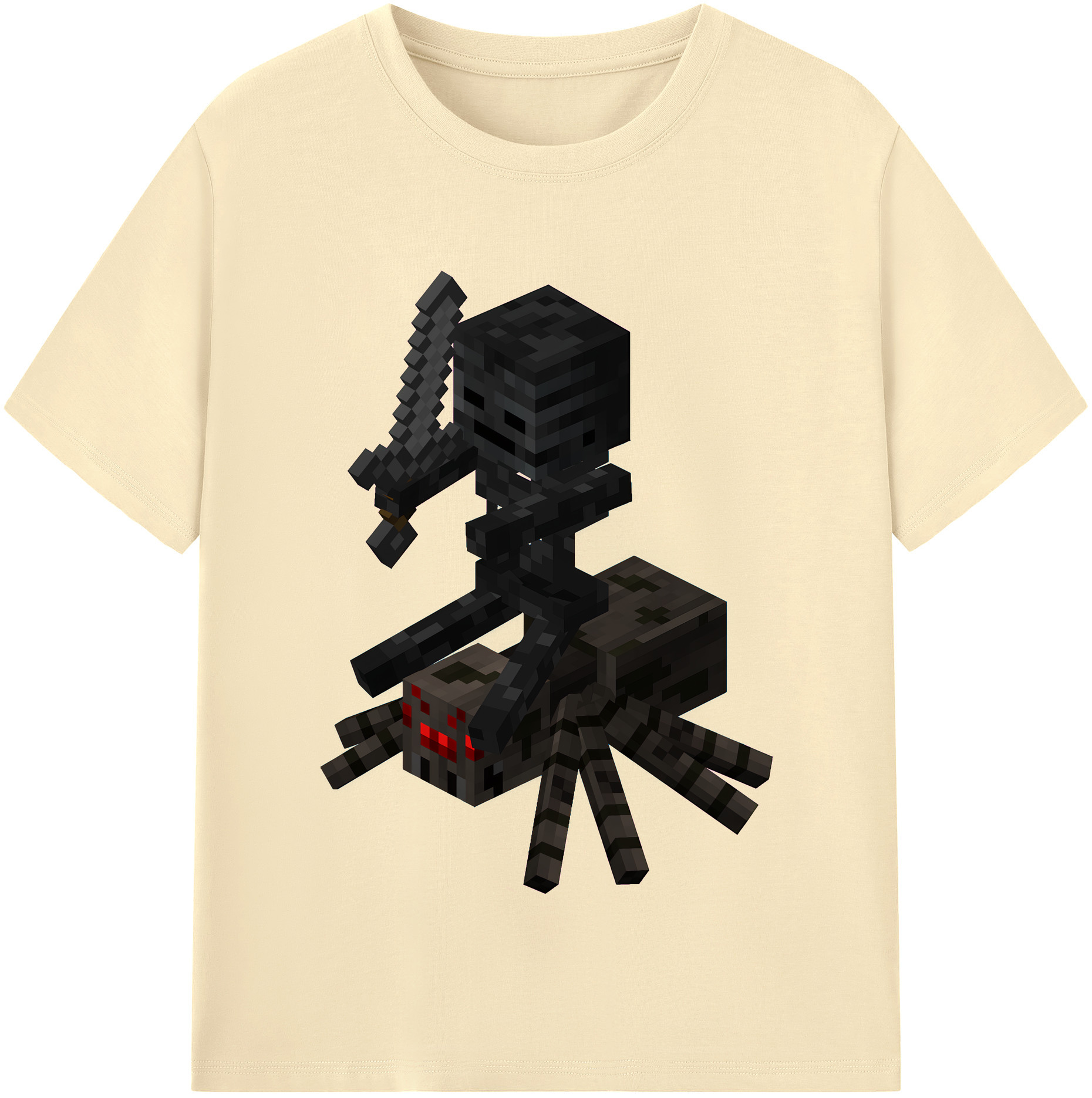 （画像用） マインクラフト ブロックの世界 Minecraft MC Block world 綿100％半袖Tシャツ（フロントプリント）