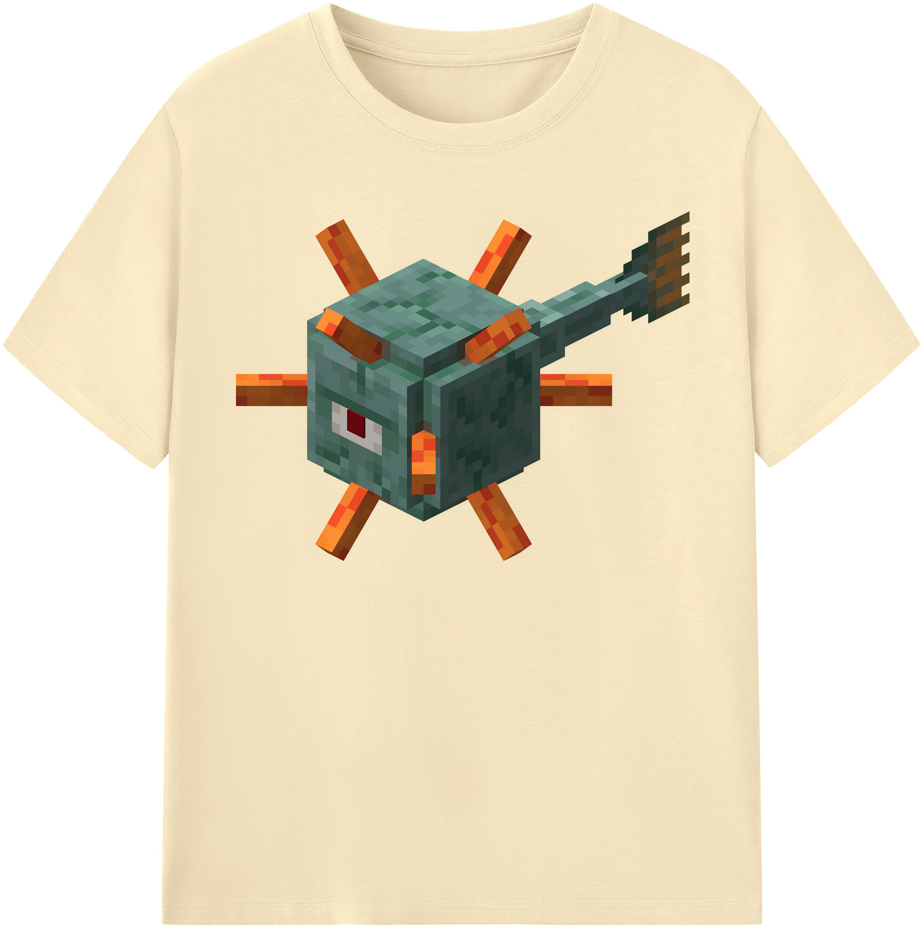 （画像用） マインクラフト ブロックの世界 Minecraft MC Block world 綿100％半袖Tシャツ（フロントプリント）