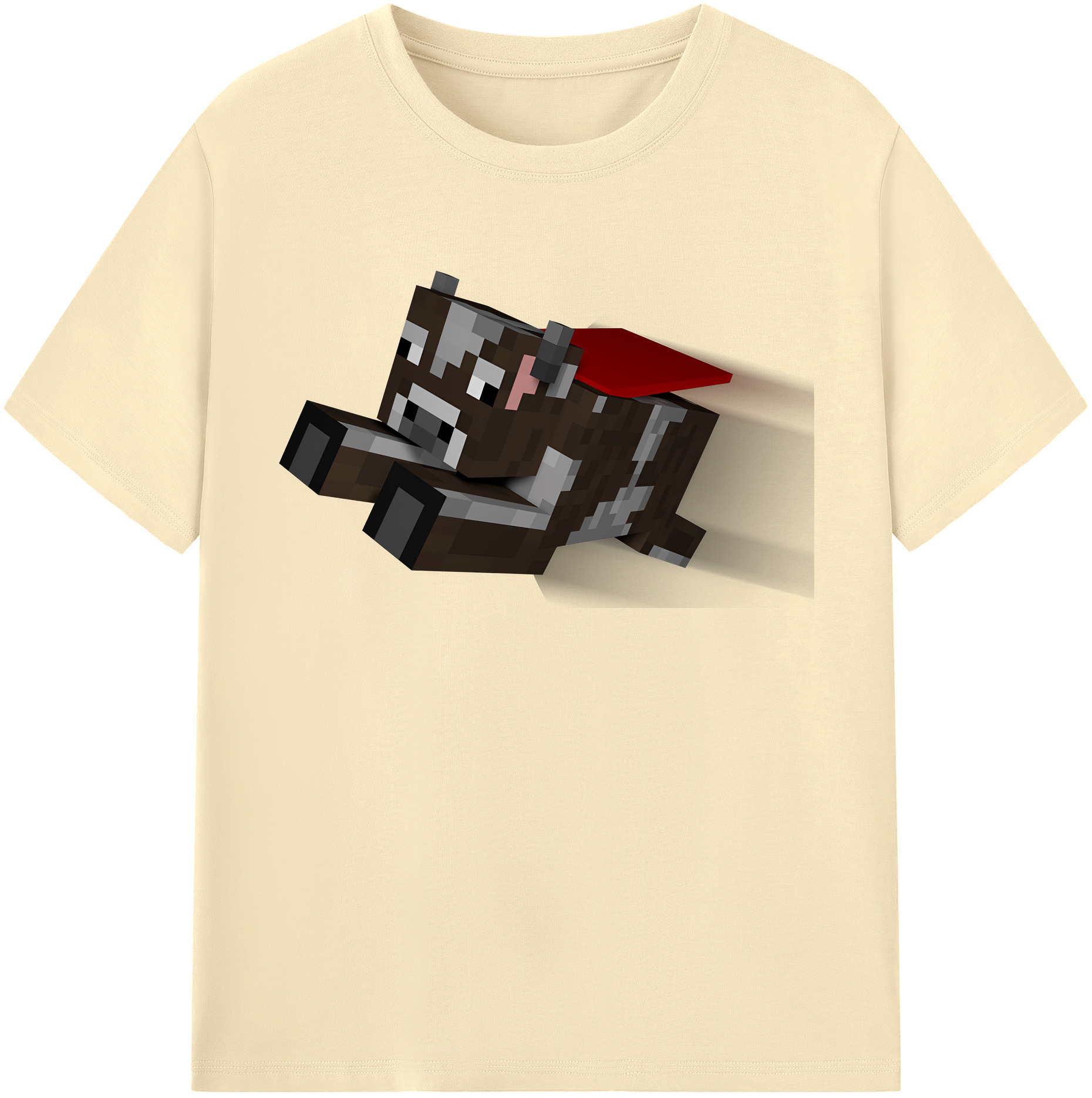 （画像用） マインクラフト ブロックの世界 Minecraft MC Block world 綿100％半袖Tシャツ（フロントプリント）