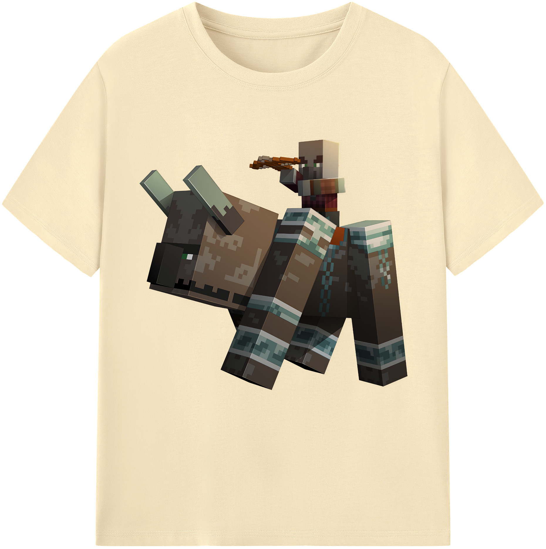 （画像用） マインクラフト ブロックの世界 Minecraft MC Block world 綿100％半袖Tシャツ（フロントプリント）