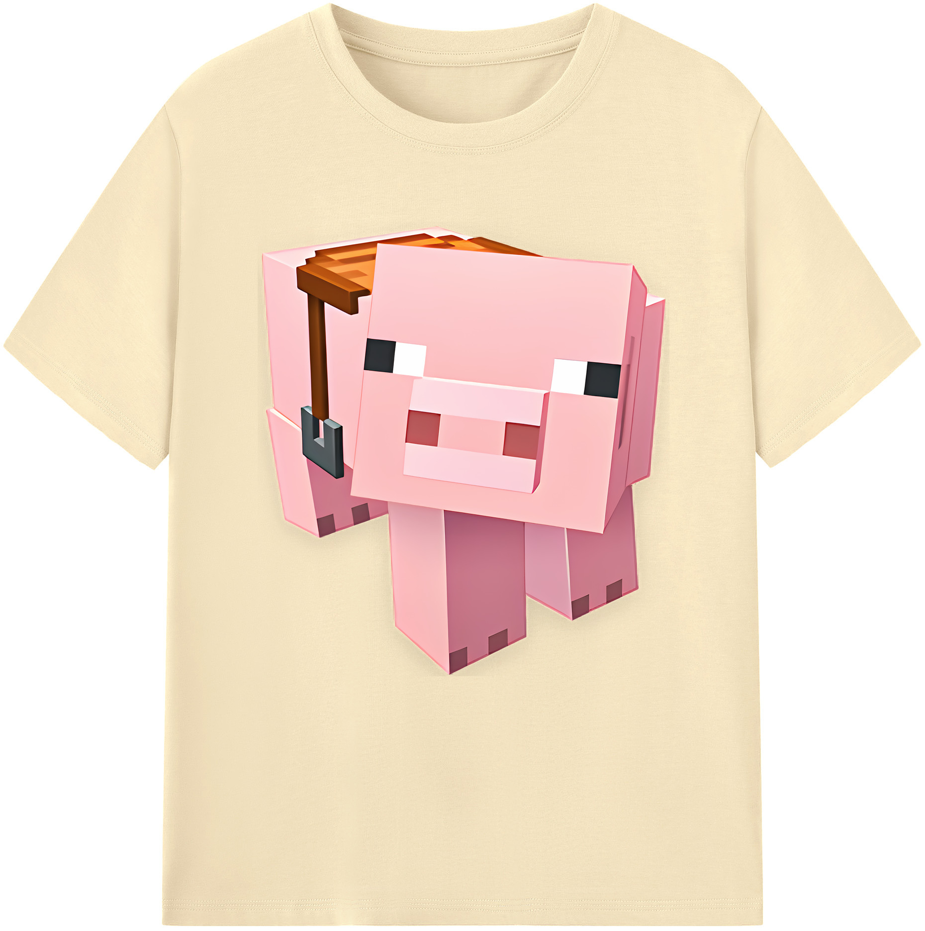 （画像用） マインクラフト ブロックの世界 Minecraft MC Block world 綿100％半袖Tシャツ（フロントプリント）
