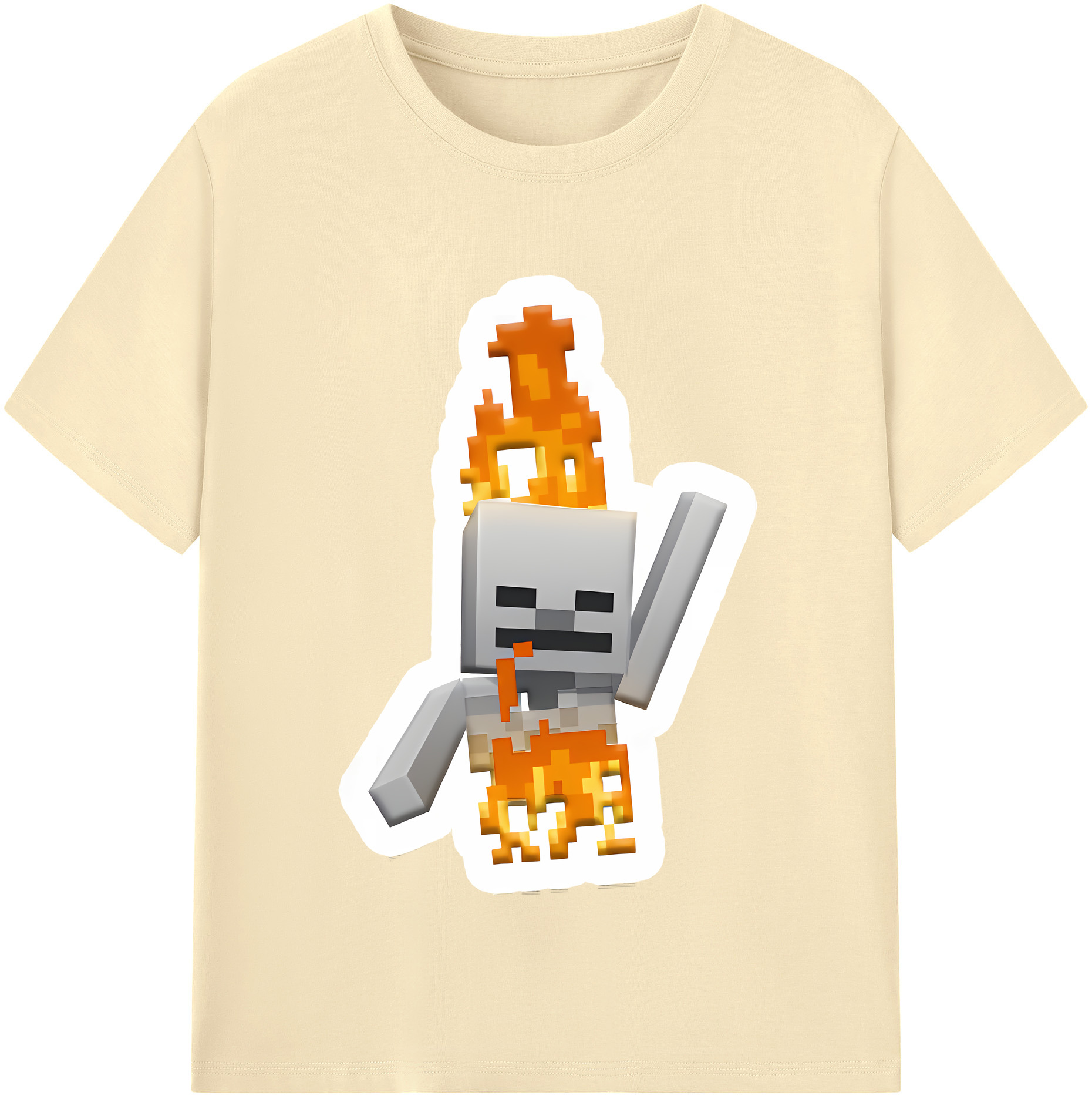 （画像用） マインクラフト ブロックの世界 Minecraft MC Block world 綿100％半袖Tシャツ（フロントプリント）