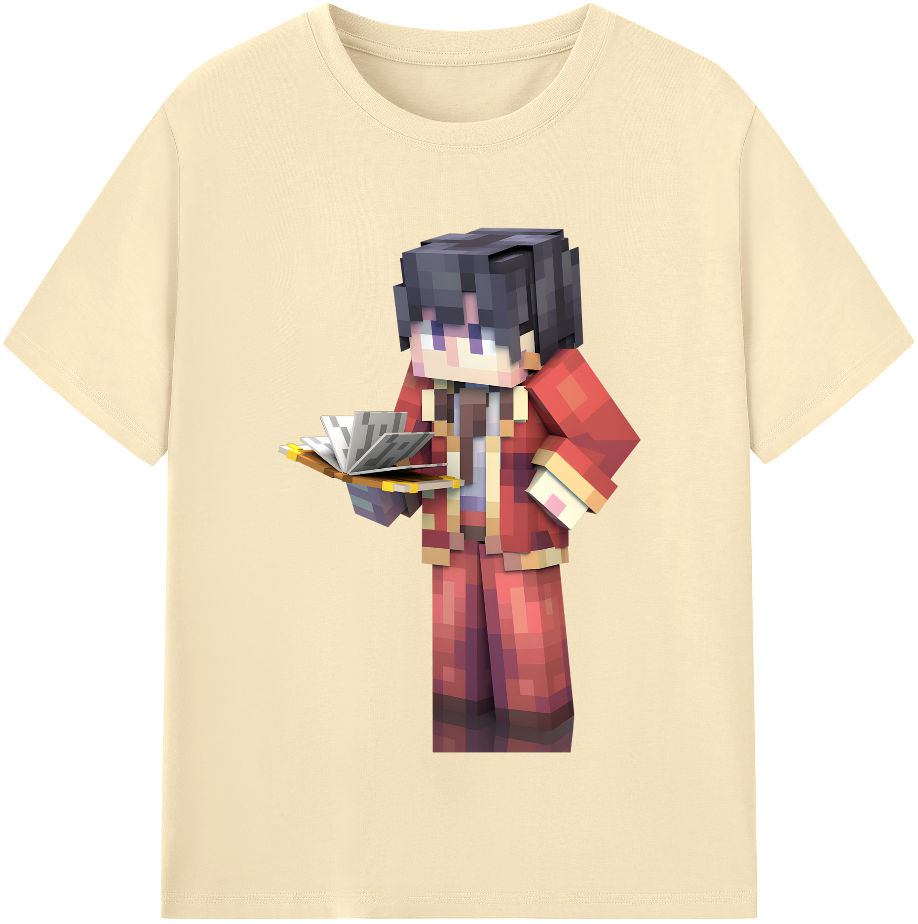 （画像用） マインクラフト ブロックの世界 Minecraft MC Block world 綿100％半袖Tシャツ（フロントプリント）