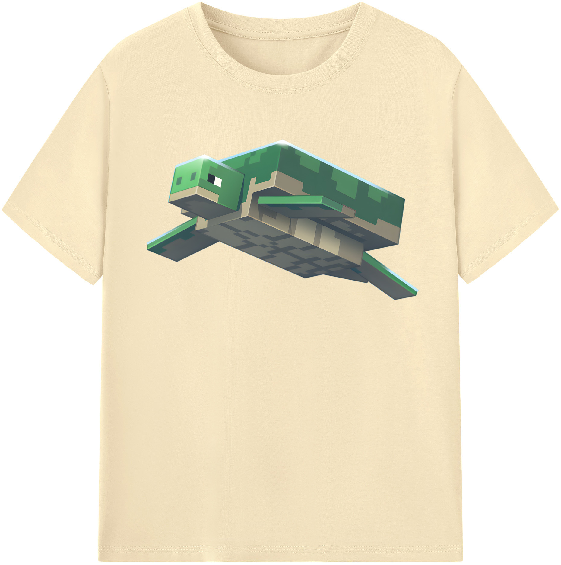 （画像用） マインクラフト ブロックの世界 Minecraft MC Block world 綿100％半袖Tシャツ（フロントプリント）