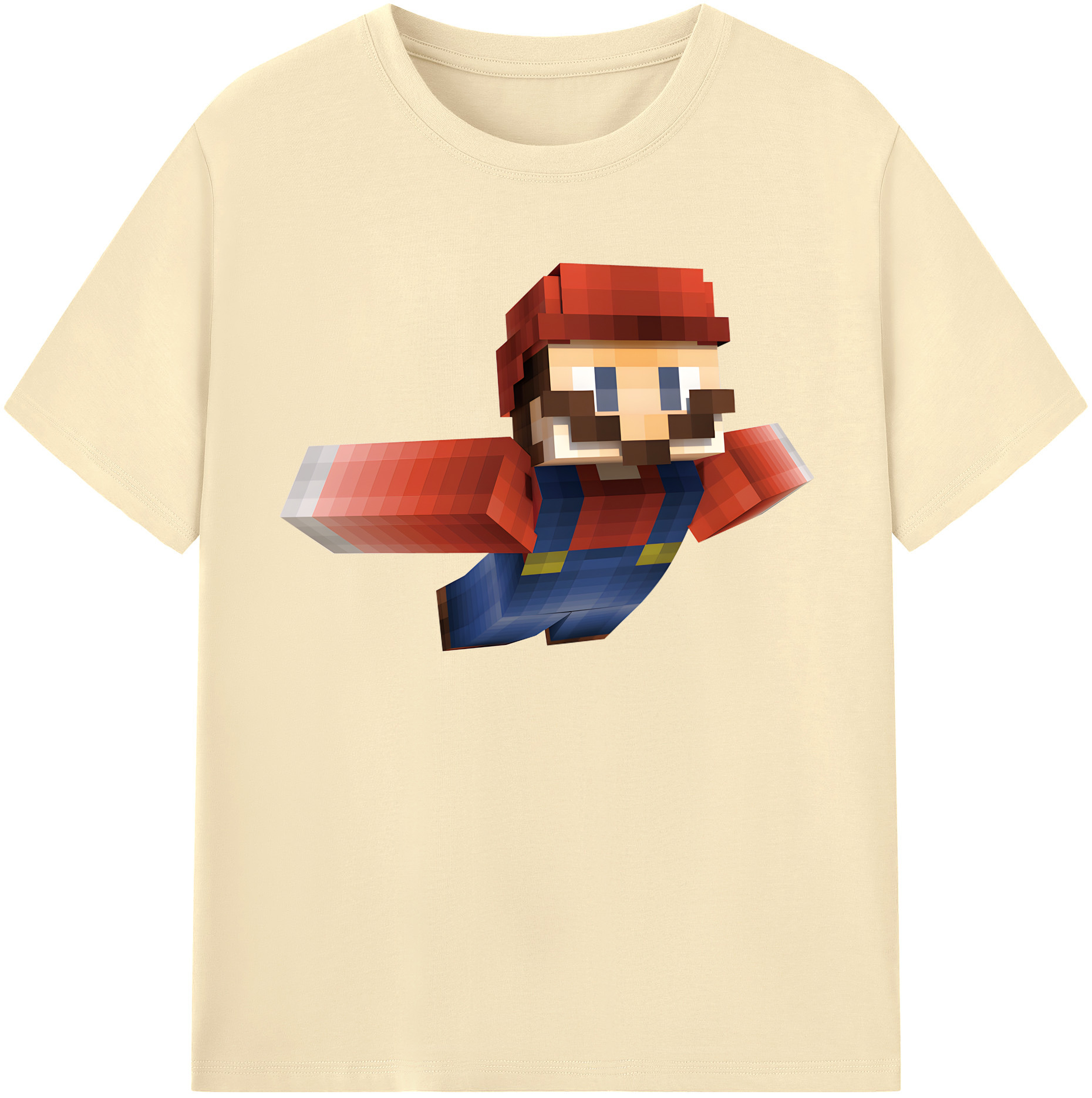 （画像用） マインクラフト ブロックの世界 Minecraft MC Block world 綿100％半袖Tシャツ（フロントプリント）