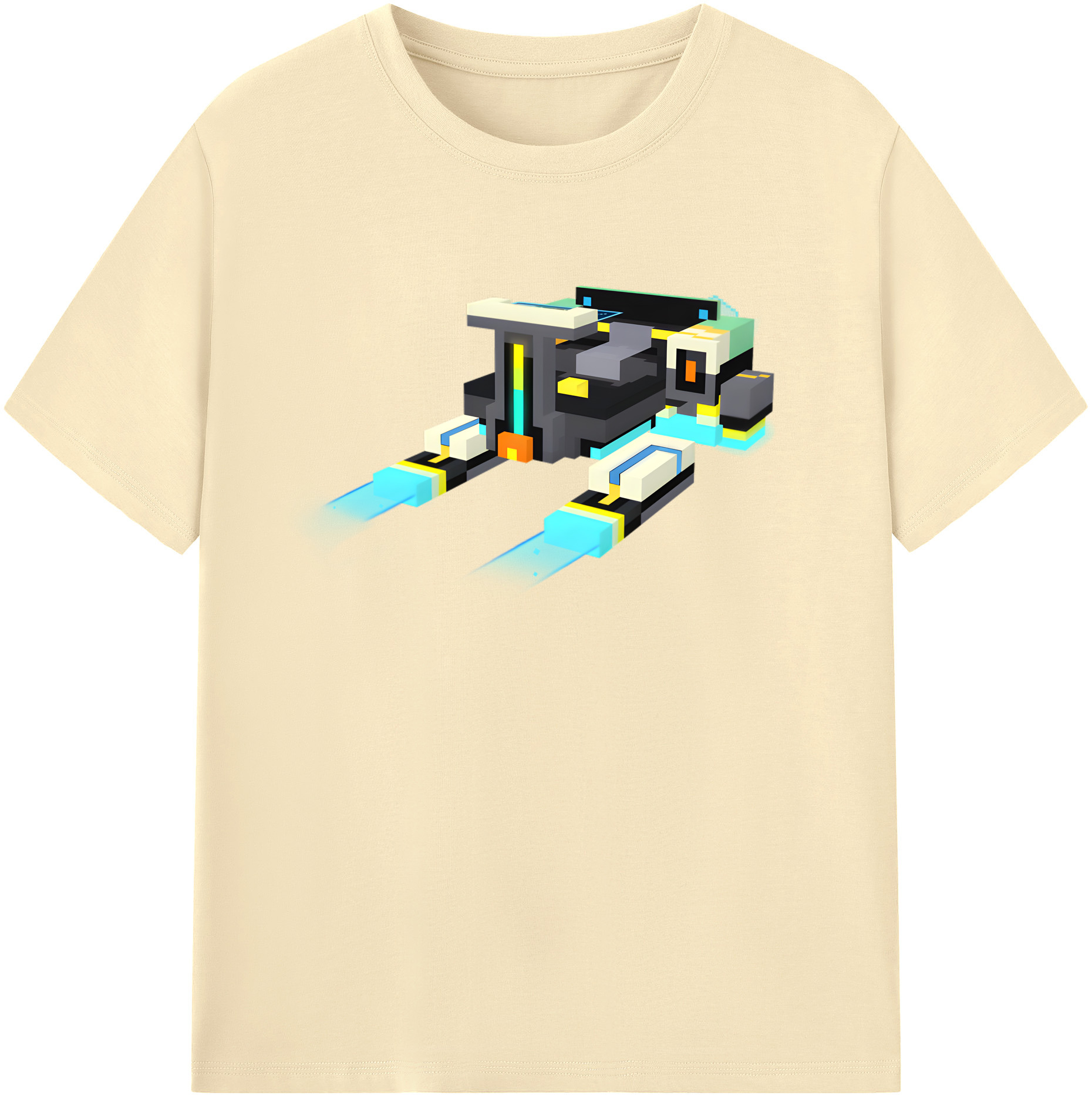 （画像用） マインクラフト ブロックの世界 Minecraft MC Block world 綿100％半袖Tシャツ（フロントプリント）
