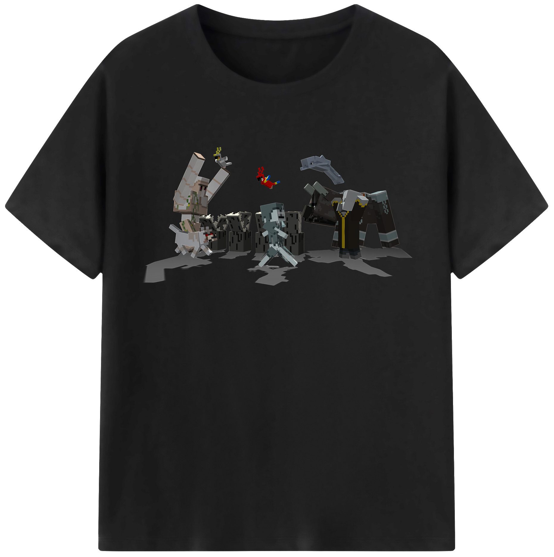 （画像用） マインクラフト ブロックの世界 Minecraft MC Block world 綿100％半袖Tシャツ（フロントプリント）