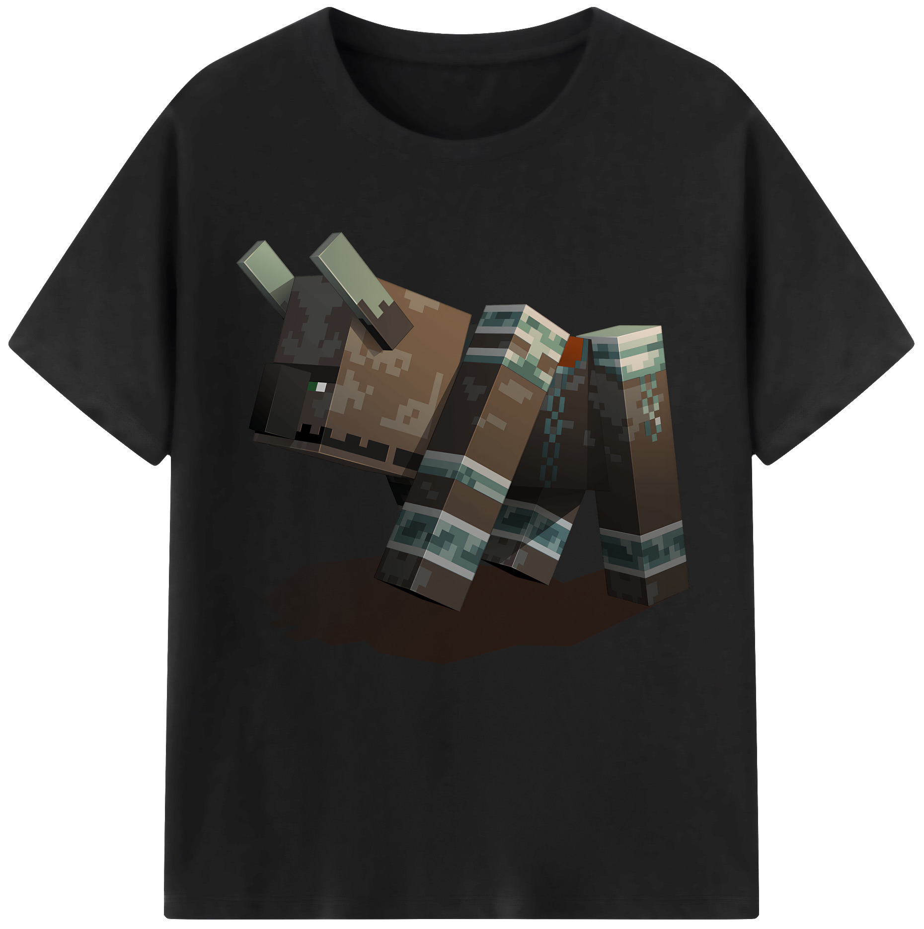 （画像用） マインクラフト ブロックの世界 Minecraft MC Block world 綿100％半袖Tシャツ（フロントプリント）