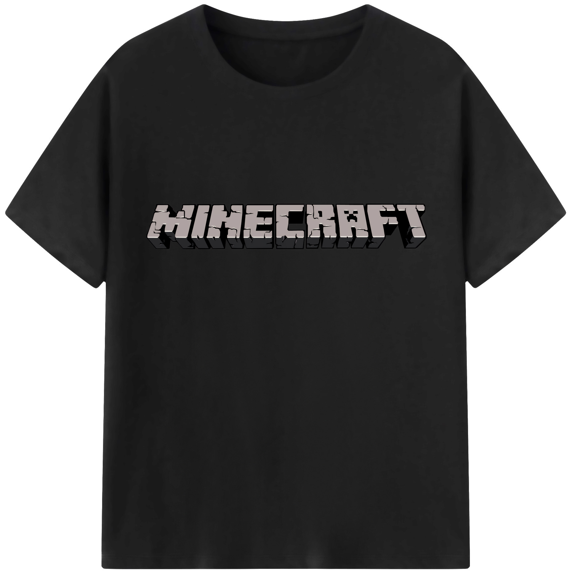 （画像用） マインクラフト ブロックの世界 Minecraft MC Block world 綿100％半袖Tシャツ（フロントプリント）