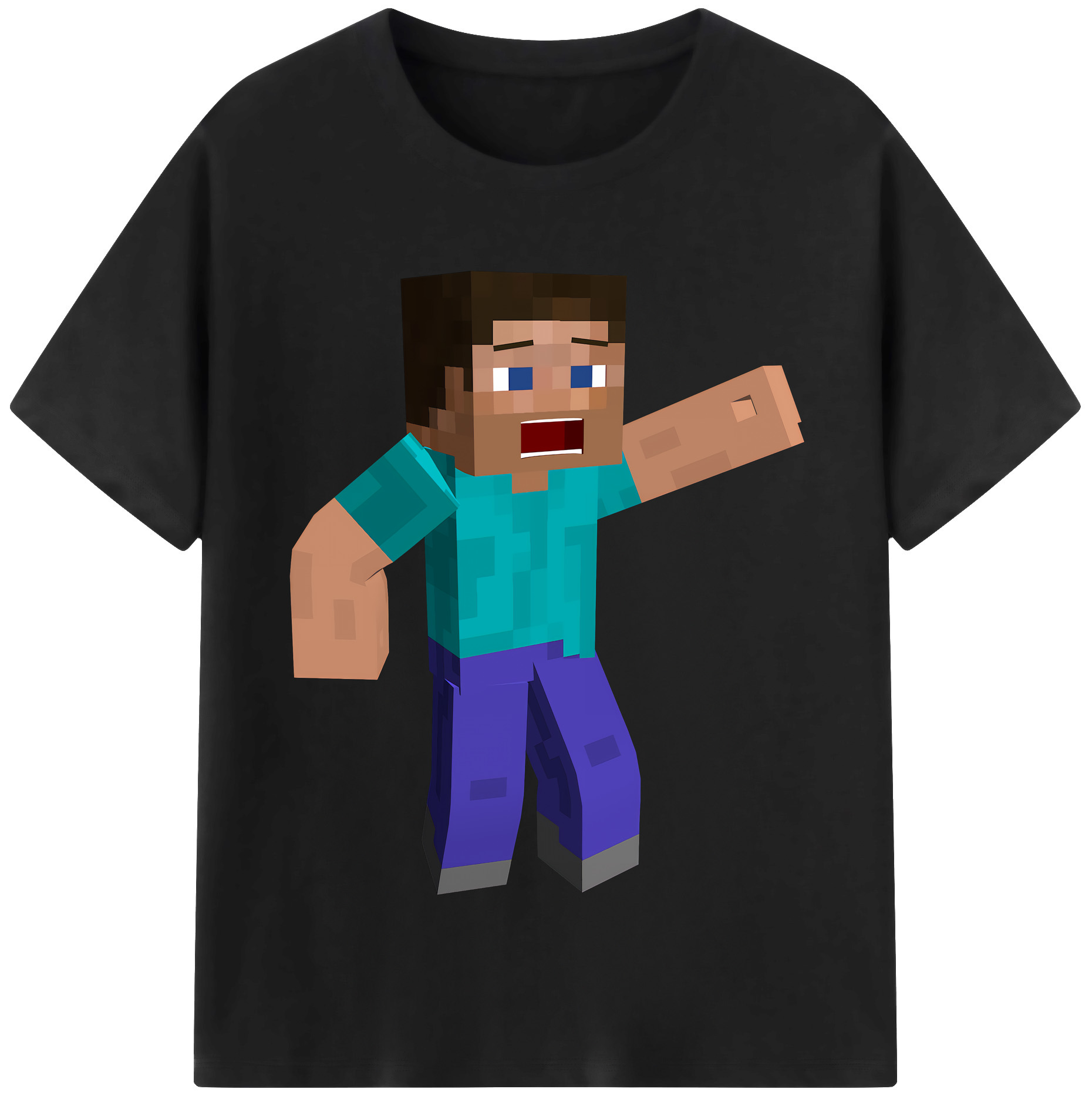 （画像用） マインクラフト ブロックの世界 Minecraft MC Block world 綿100％半袖Tシャツ（フロントプリント）