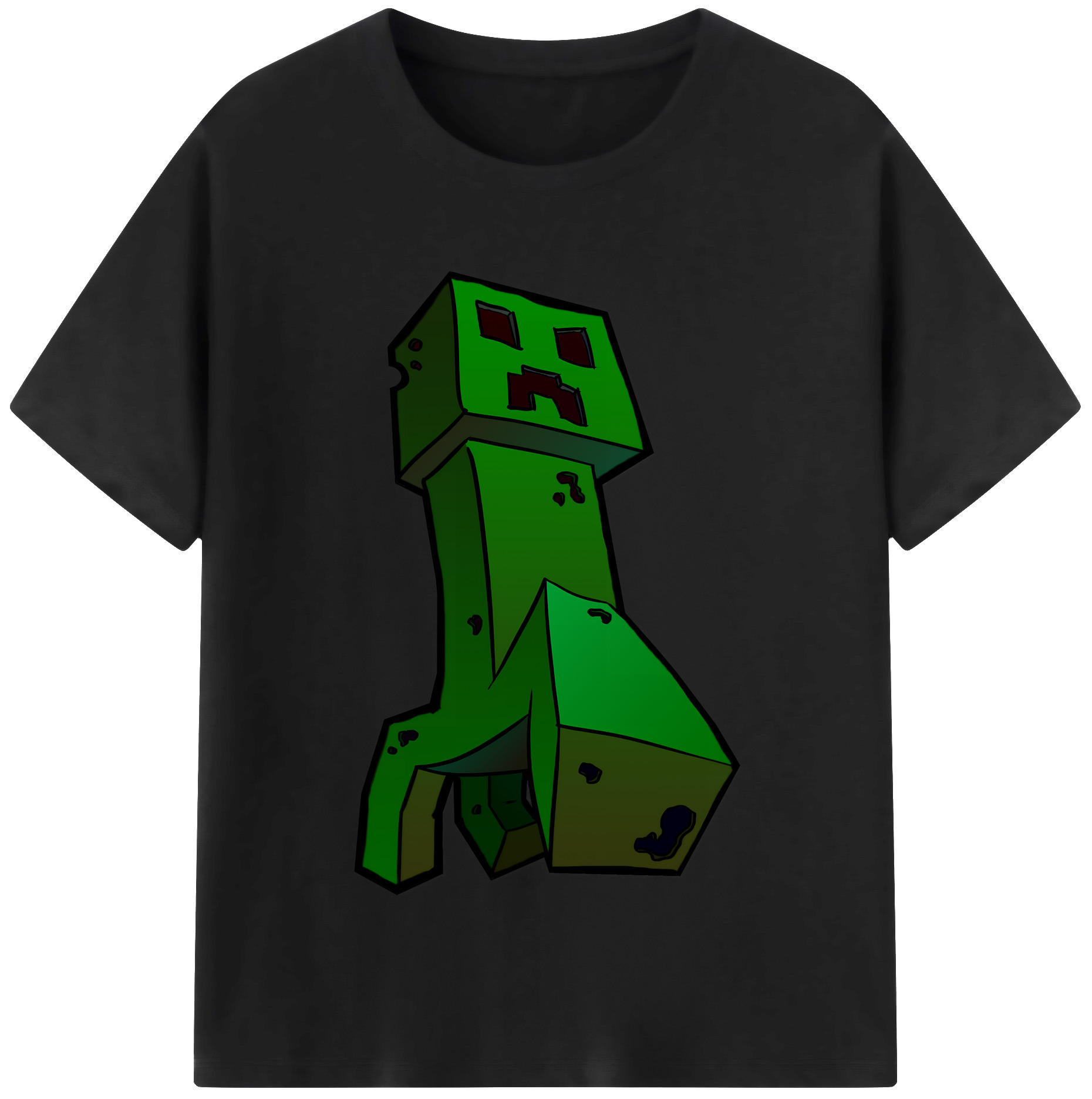 （画像用） マインクラフト ブロックの世界 Minecraft MC Block world 綿100％半袖Tシャツ（フロントプリント）
