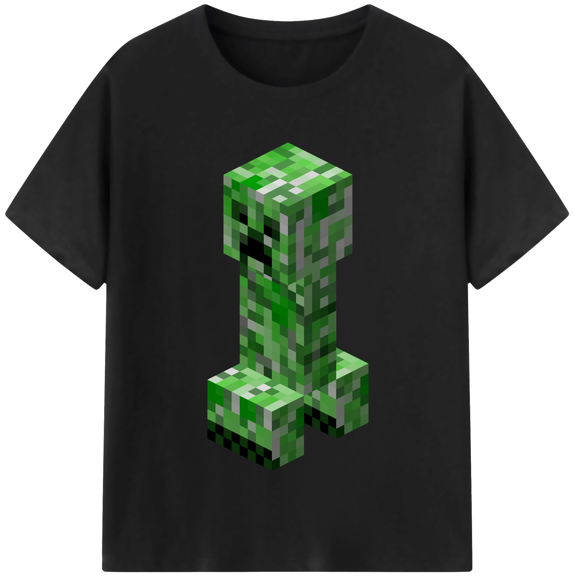 （画像用） マインクラフト ブロックの世界 Minecraft MC Block world 綿100％半袖Tシャツ（フロントプリント）