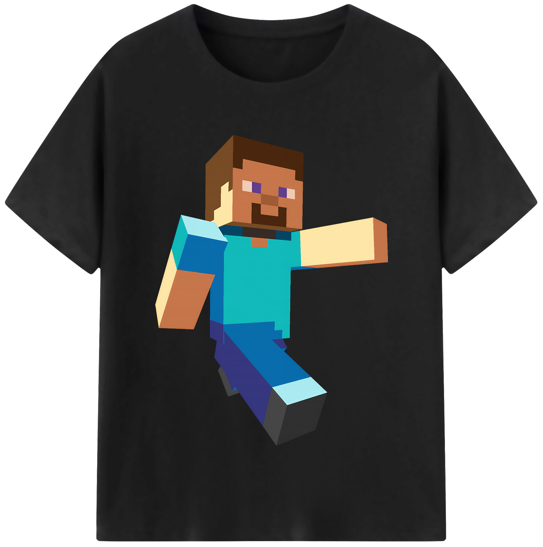 （画像用） マインクラフト ブロックの世界 Minecraft MC Block world 綿100％半袖Tシャツ（フロントプリント）