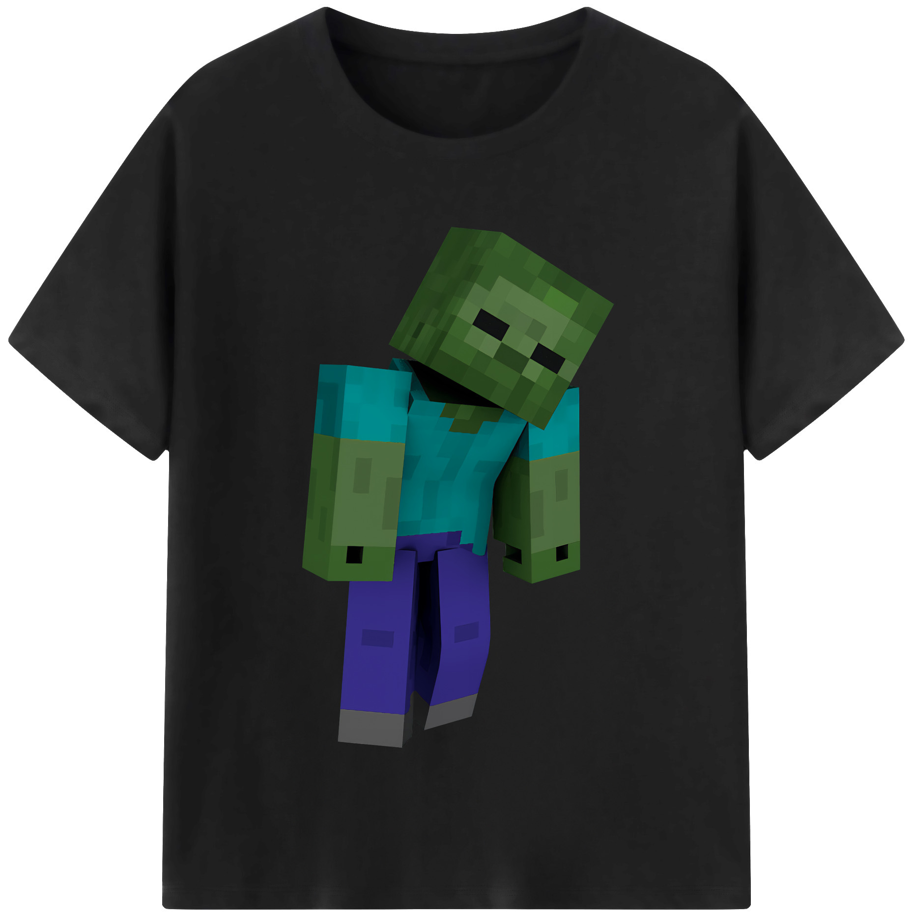 （画像用） マインクラフト ブロックの世界 Minecraft MC Block world 綿100％半袖Tシャツ（フロントプリント）