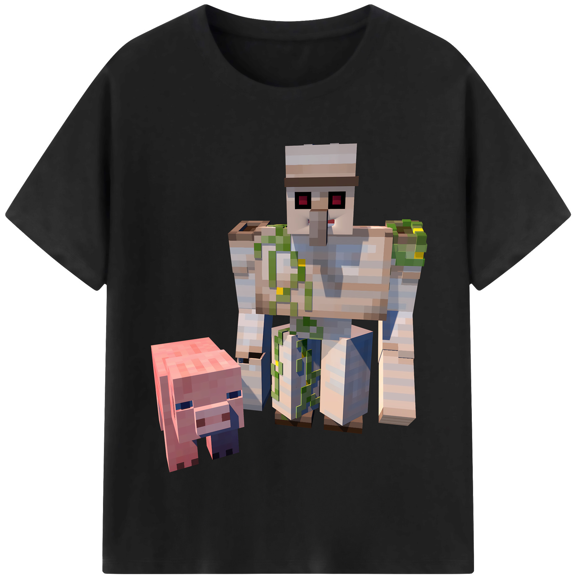 （画像用） マインクラフト ブロックの世界 Minecraft MC Block world 綿100％半袖Tシャツ（フロントプリント）