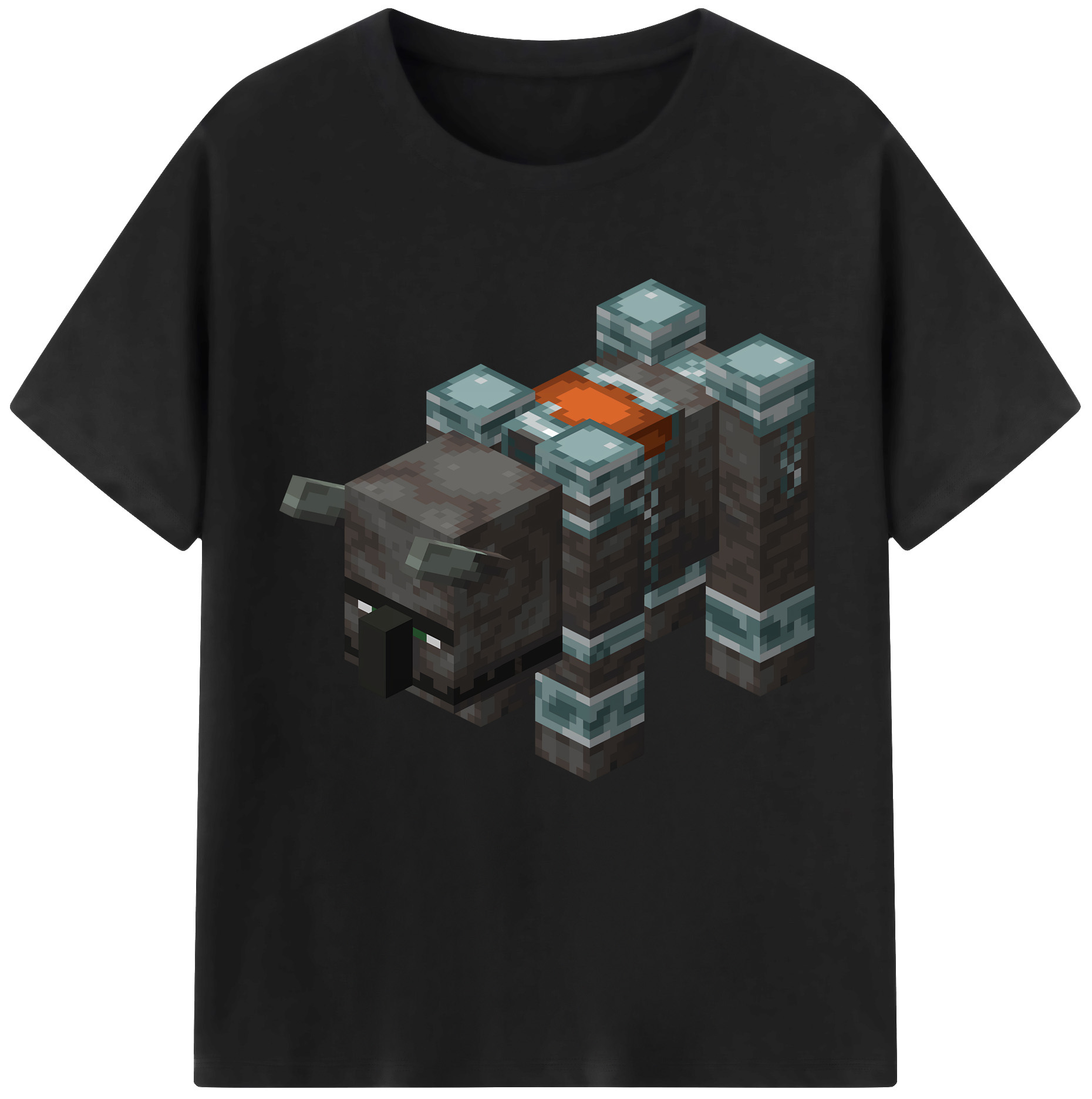 （画像用） マインクラフト ブロックの世界 Minecraft MC Block world 綿100％半袖Tシャツ（フロントプリント）