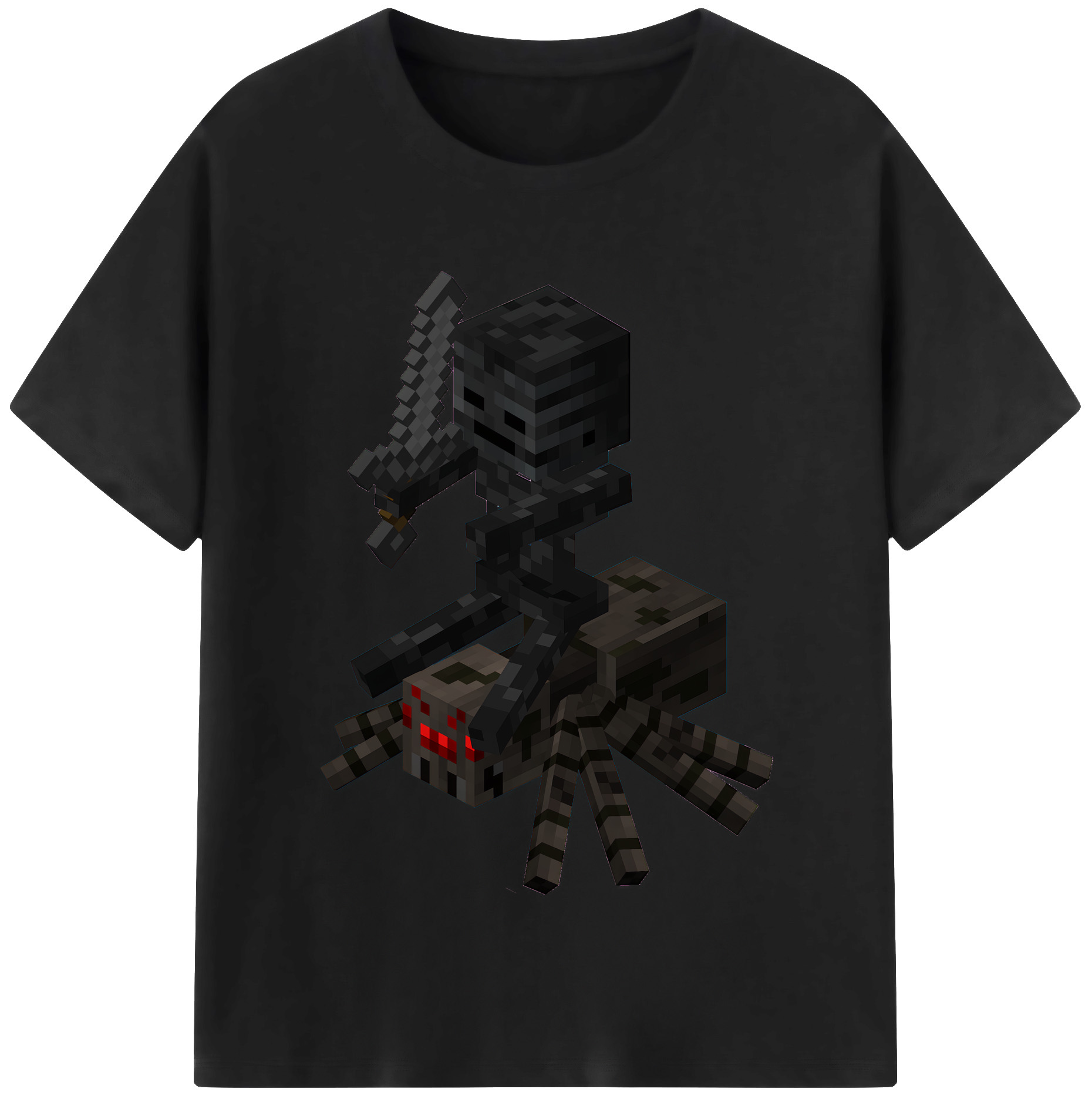 （画像用） マインクラフト ブロックの世界 Minecraft MC Block world 綿100％半袖Tシャツ（フロントプリント）