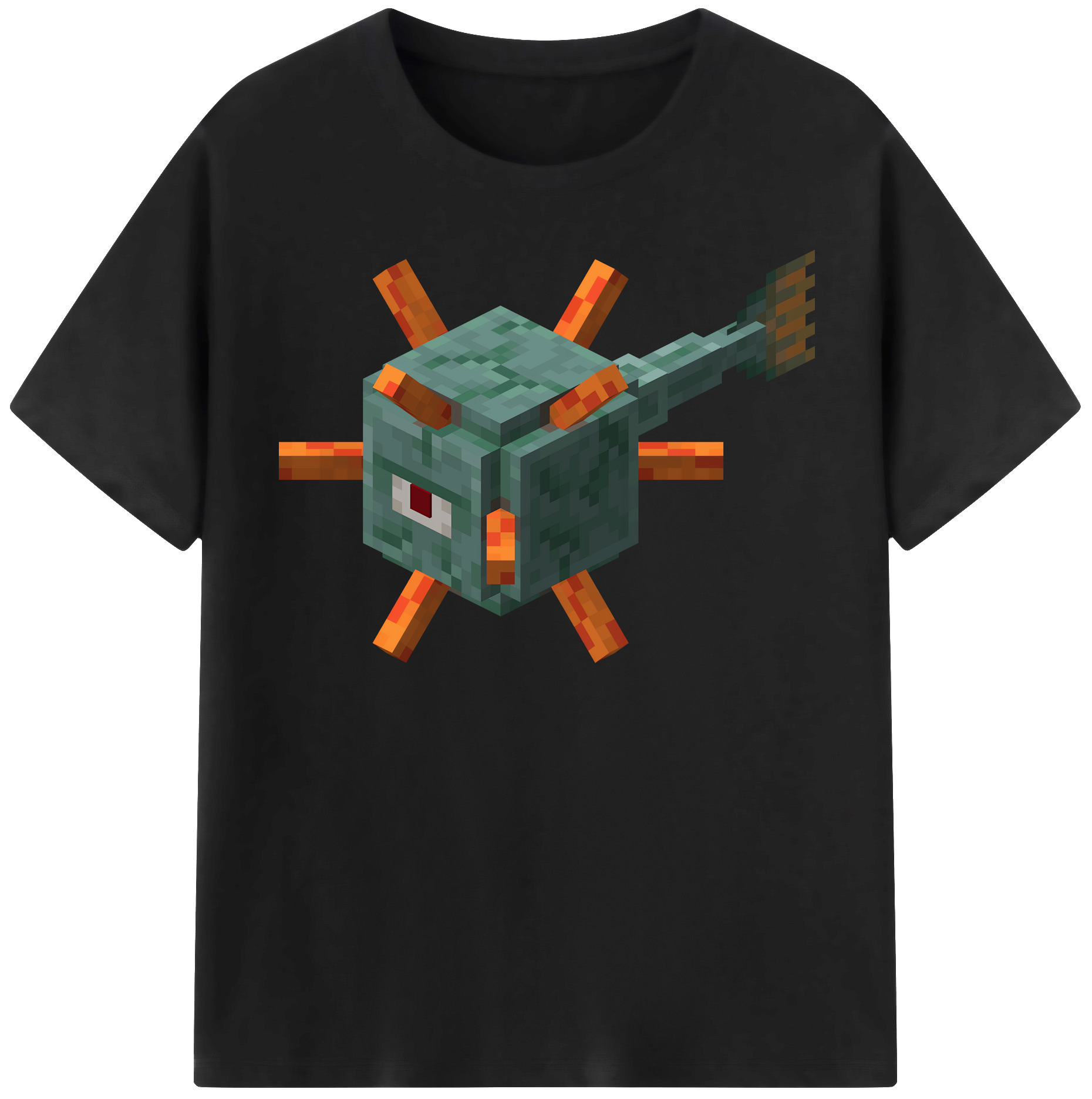 （画像用） マインクラフト ブロックの世界 Minecraft MC Block world 綿100％半袖Tシャツ（フロントプリント）