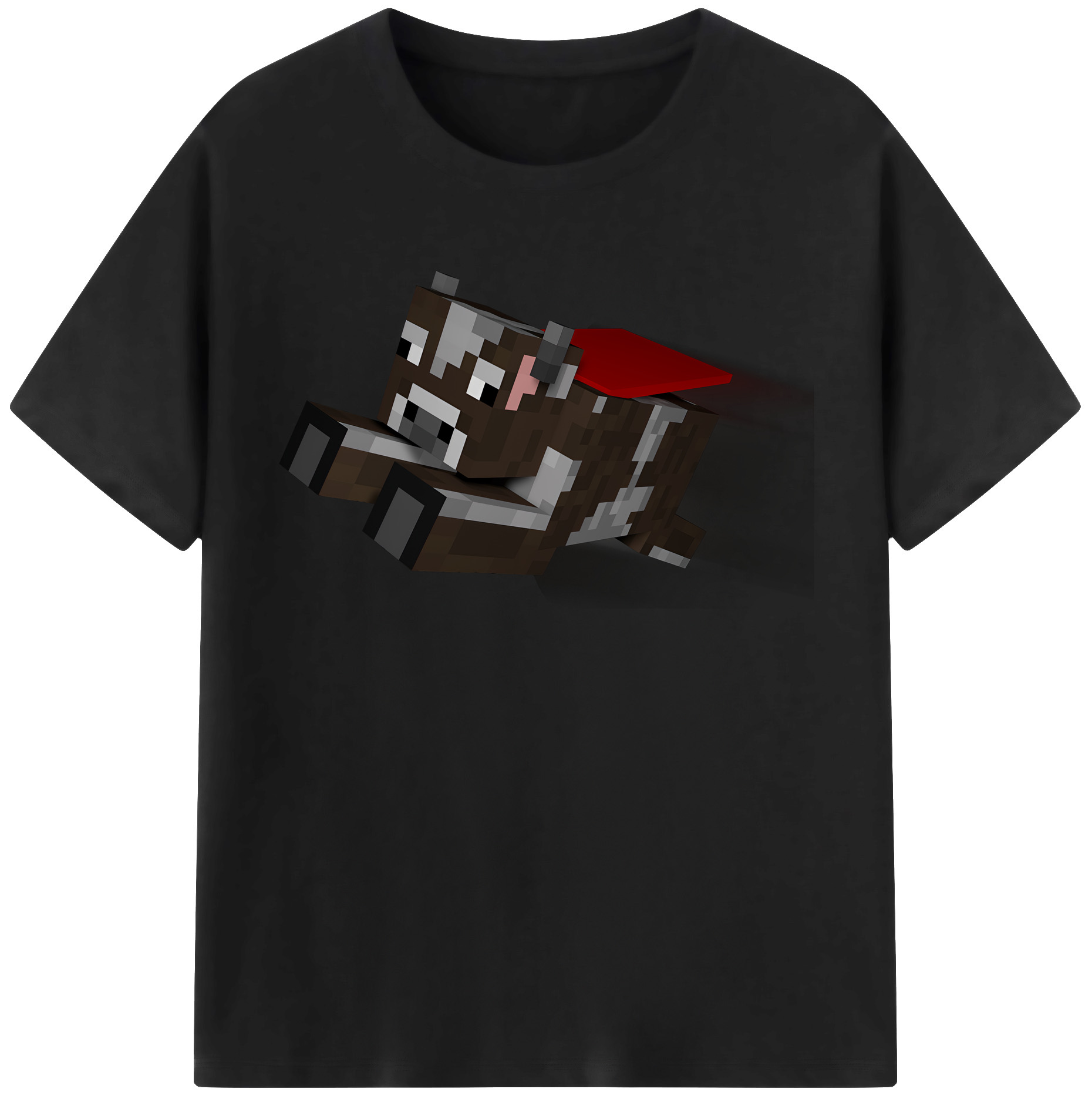 （画像用） マインクラフト ブロックの世界 Minecraft MC Block world 綿100％半袖Tシャツ（フロントプリント）