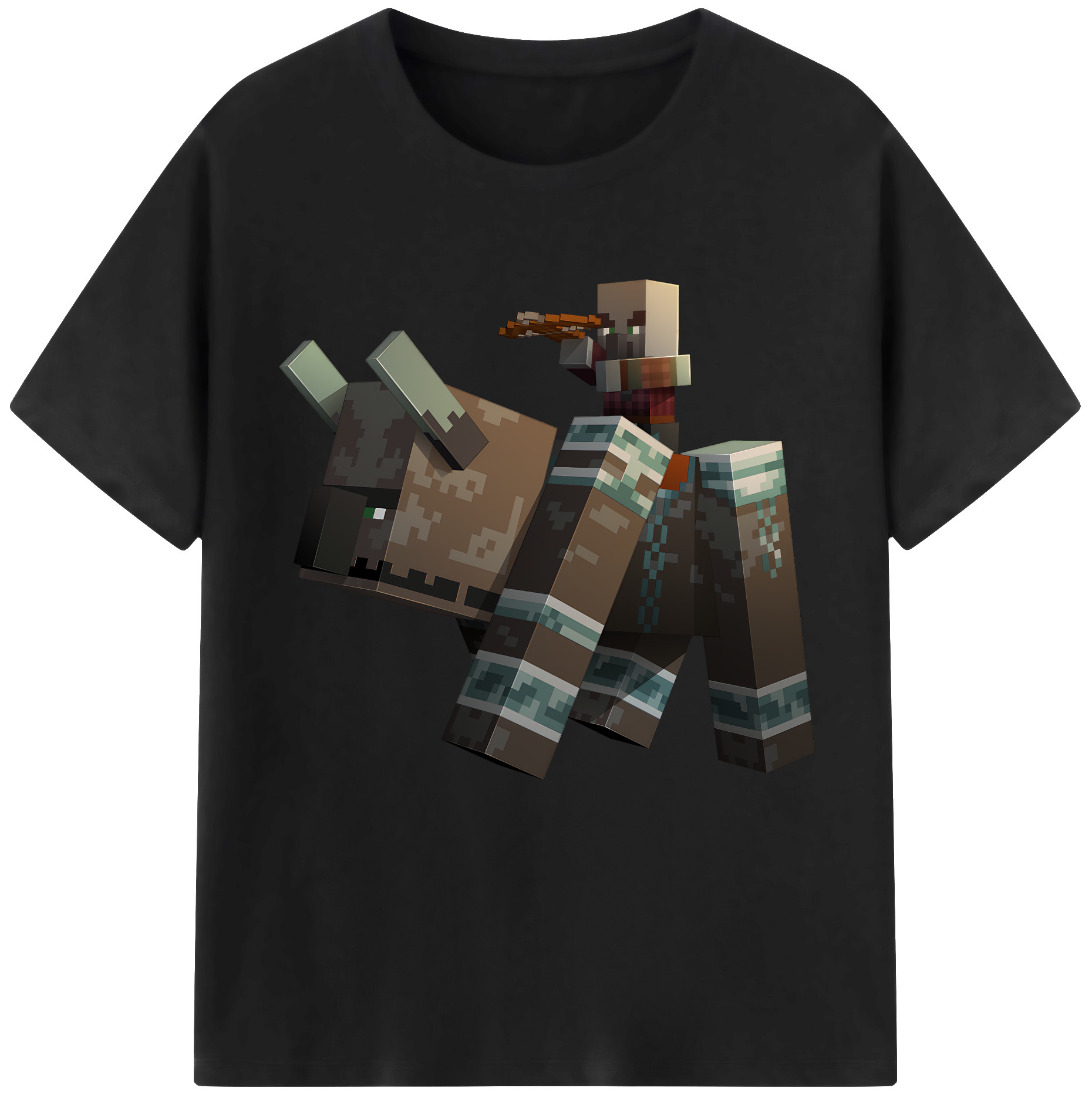 （画像用） マインクラフト ブロックの世界 Minecraft MC Block world 綿100％半袖Tシャツ（フロントプリント）