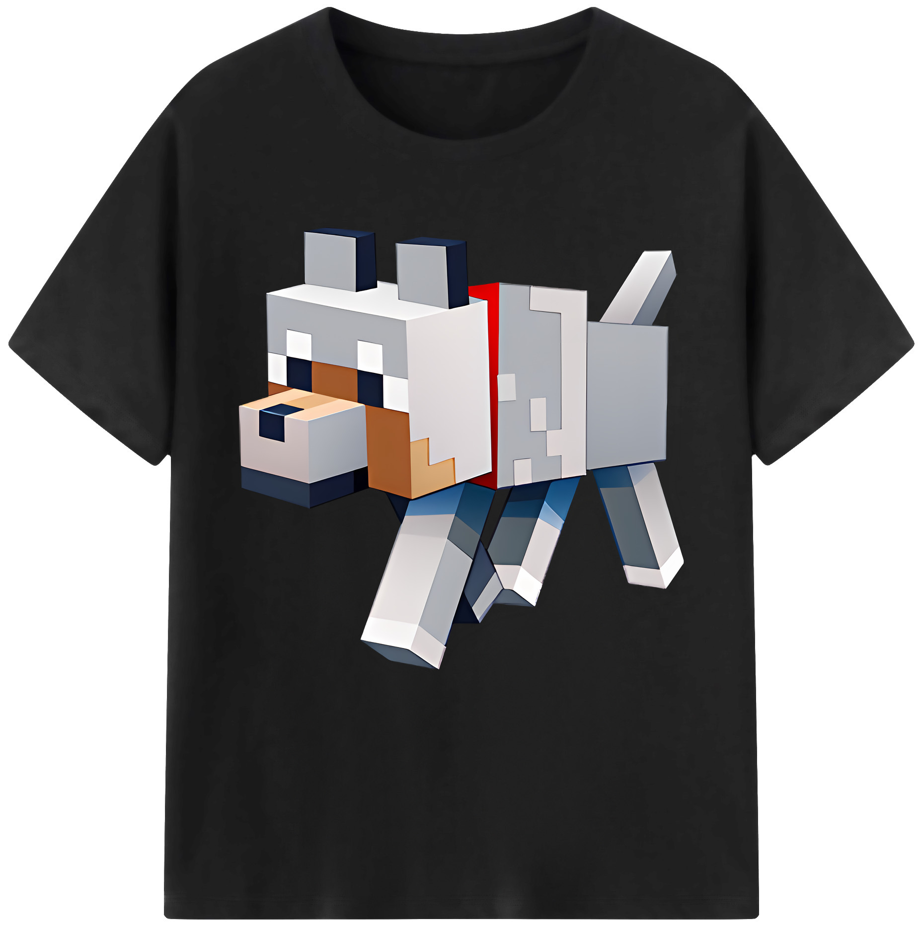 （画像用） マインクラフト ブロックの世界 Minecraft MC Block world 綿100％半袖Tシャツ（フロントプリント）