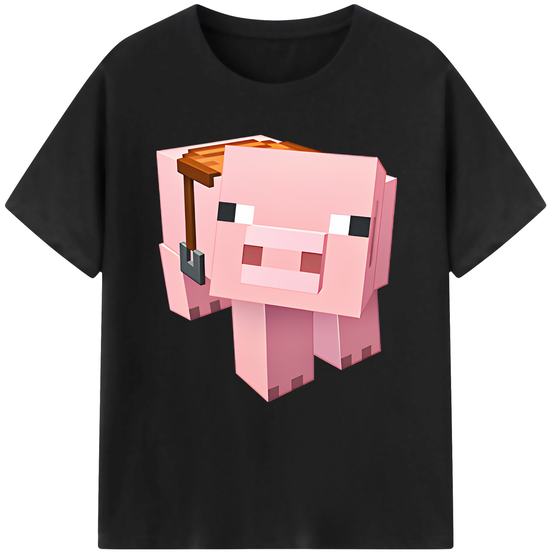 （画像用） マインクラフト ブロックの世界 Minecraft MC Block world 綿100％半袖Tシャツ（フロントプリント）