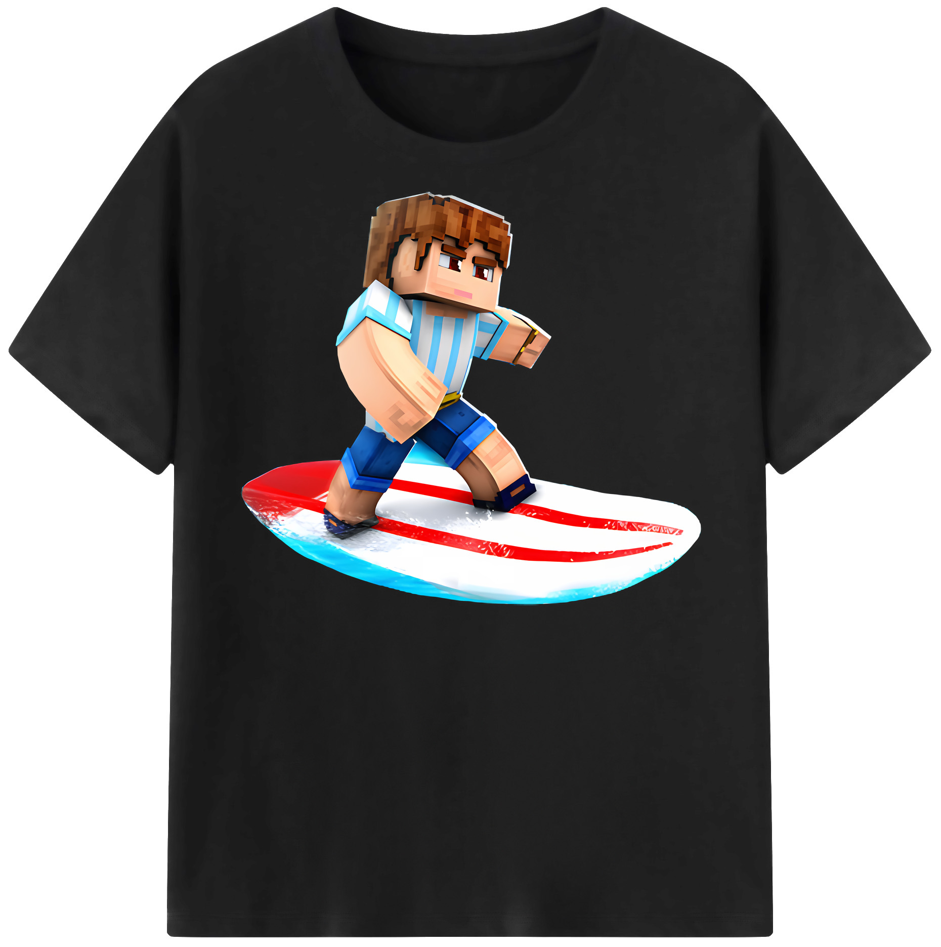 （画像用） マインクラフト ブロックの世界 Minecraft MC Block world 綿100％半袖Tシャツ（フロントプリント）
