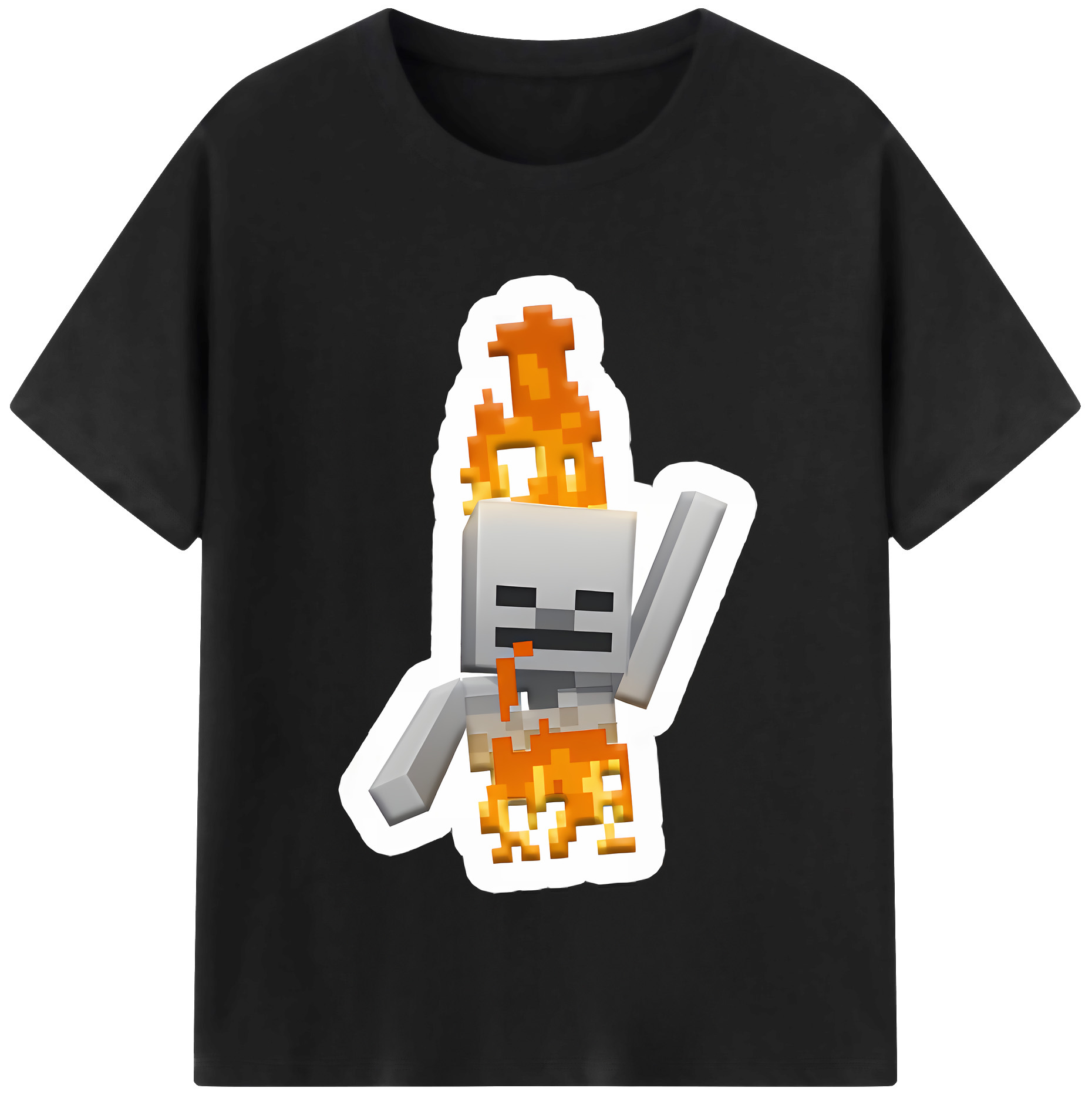（画像用） マインクラフト ブロックの世界 Minecraft MC Block world 綿100％半袖Tシャツ（フロントプリント）