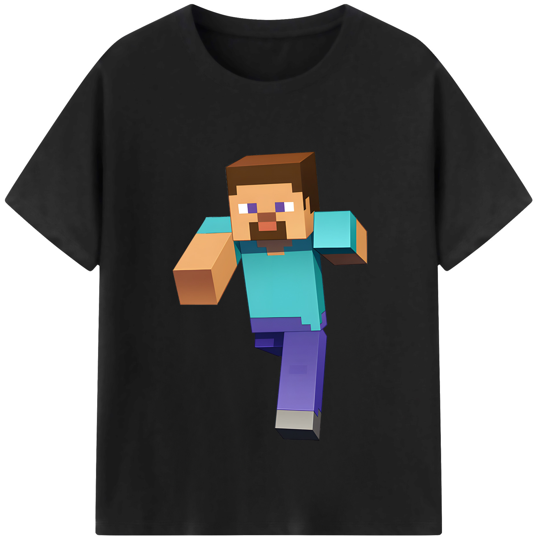 （画像用） マインクラフト ブロックの世界 Minecraft MC Block world 綿100％半袖Tシャツ（フロントプリント）