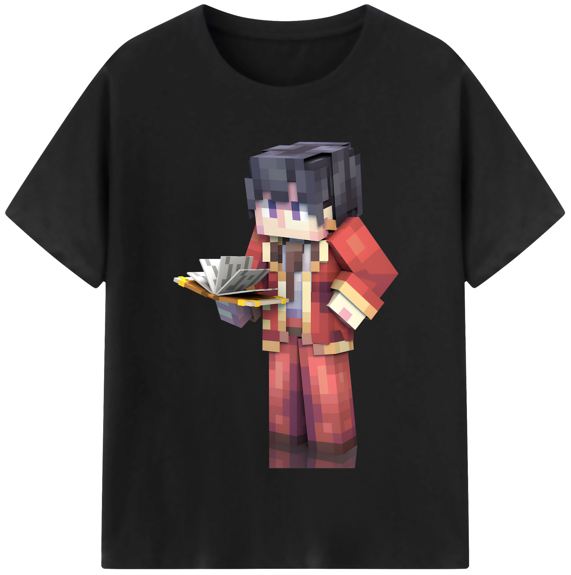 （画像用） マインクラフト ブロックの世界 Minecraft MC Block world 綿100％半袖Tシャツ（フロントプリント）