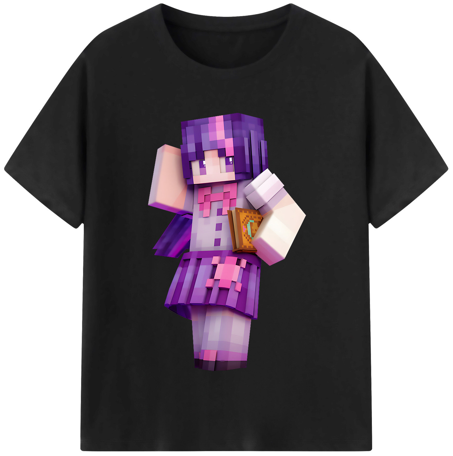 （画像用） マインクラフト ブロックの世界 Minecraft MC Block world 綿100％半袖Tシャツ（フロントプリント）