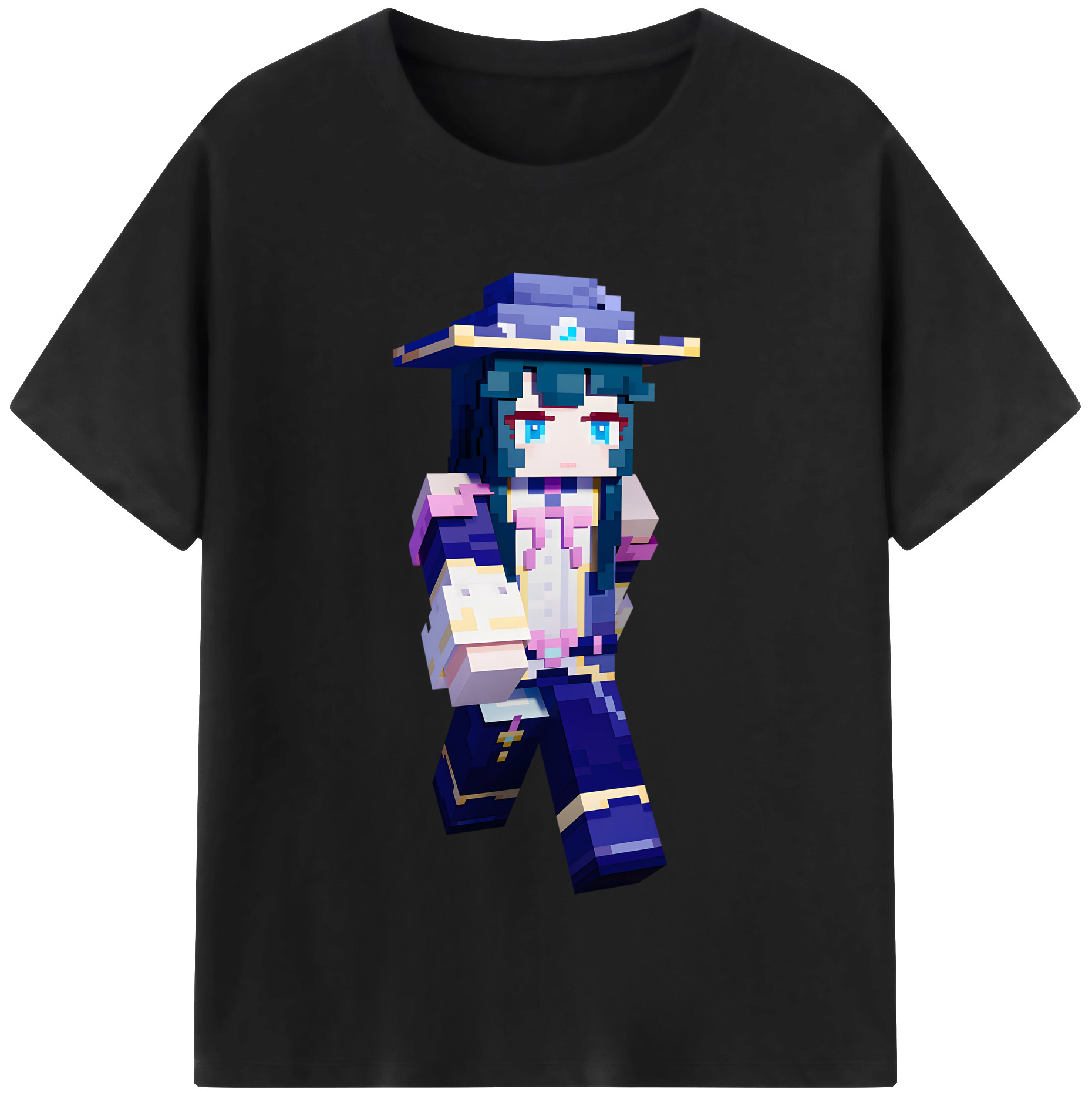 （画像用） マインクラフト ブロックの世界 Minecraft MC Block world 綿100％半袖Tシャツ（フロントプリント）