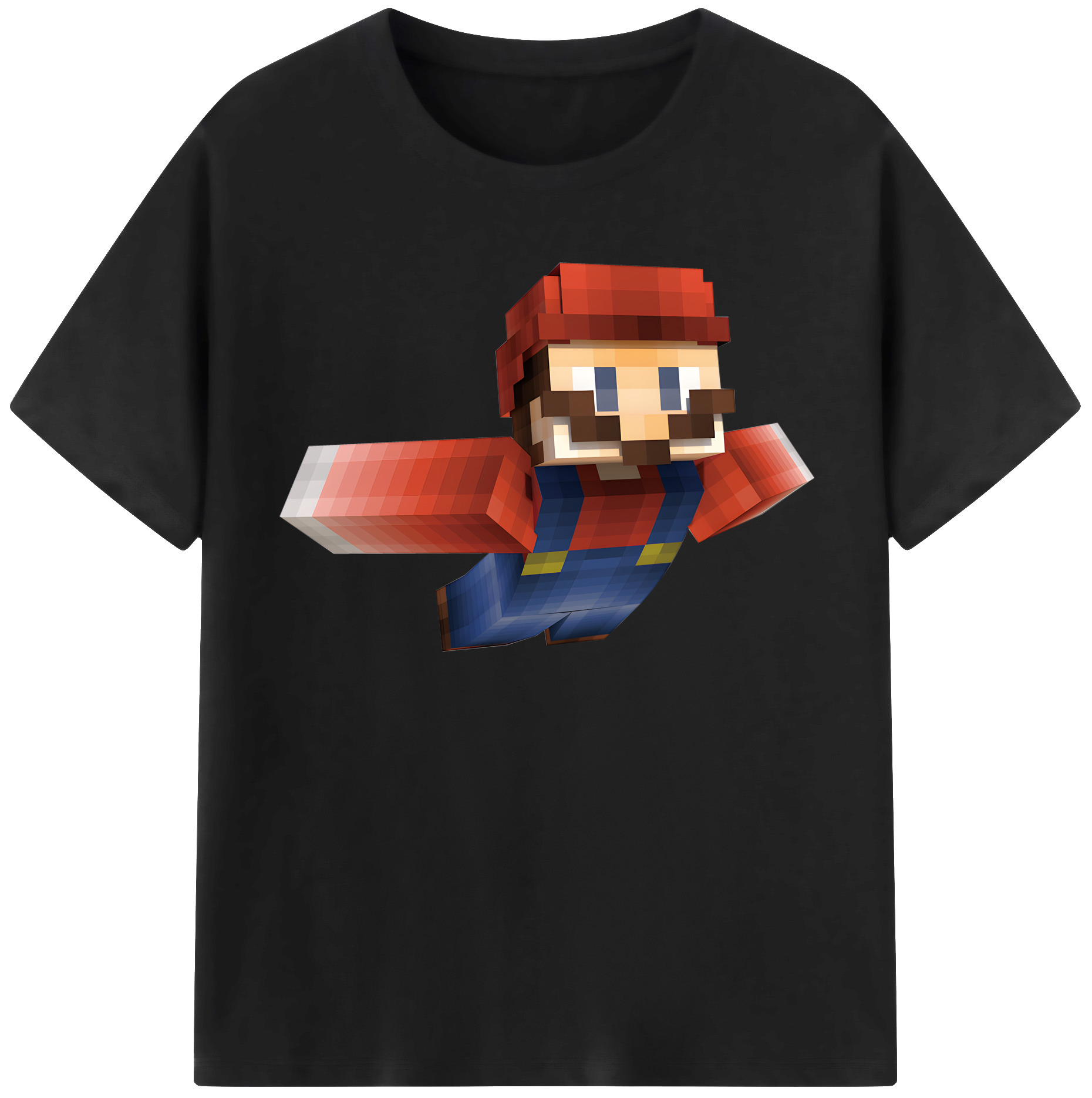 （画像用） マインクラフト ブロックの世界 Minecraft MC Block world 綿100％半袖Tシャツ（フロントプリント）