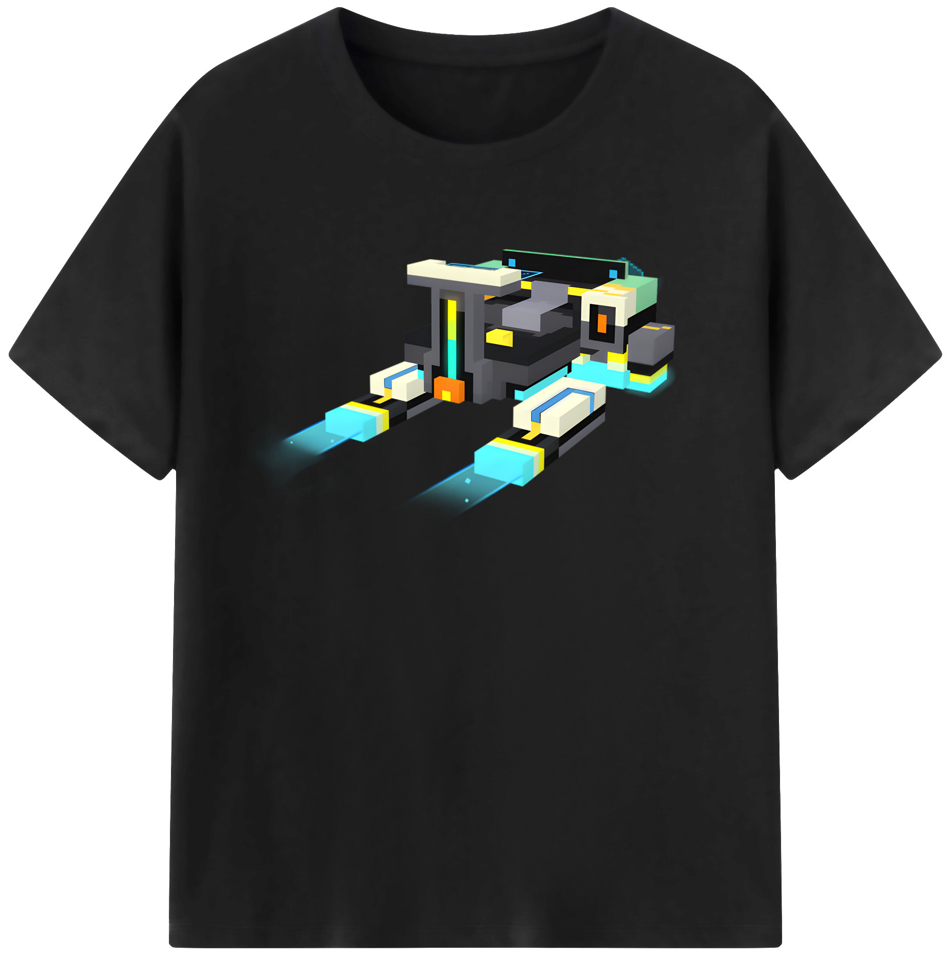 （画像用） マインクラフト ブロックの世界 Minecraft MC Block world 綿100％半袖Tシャツ（フロントプリント）