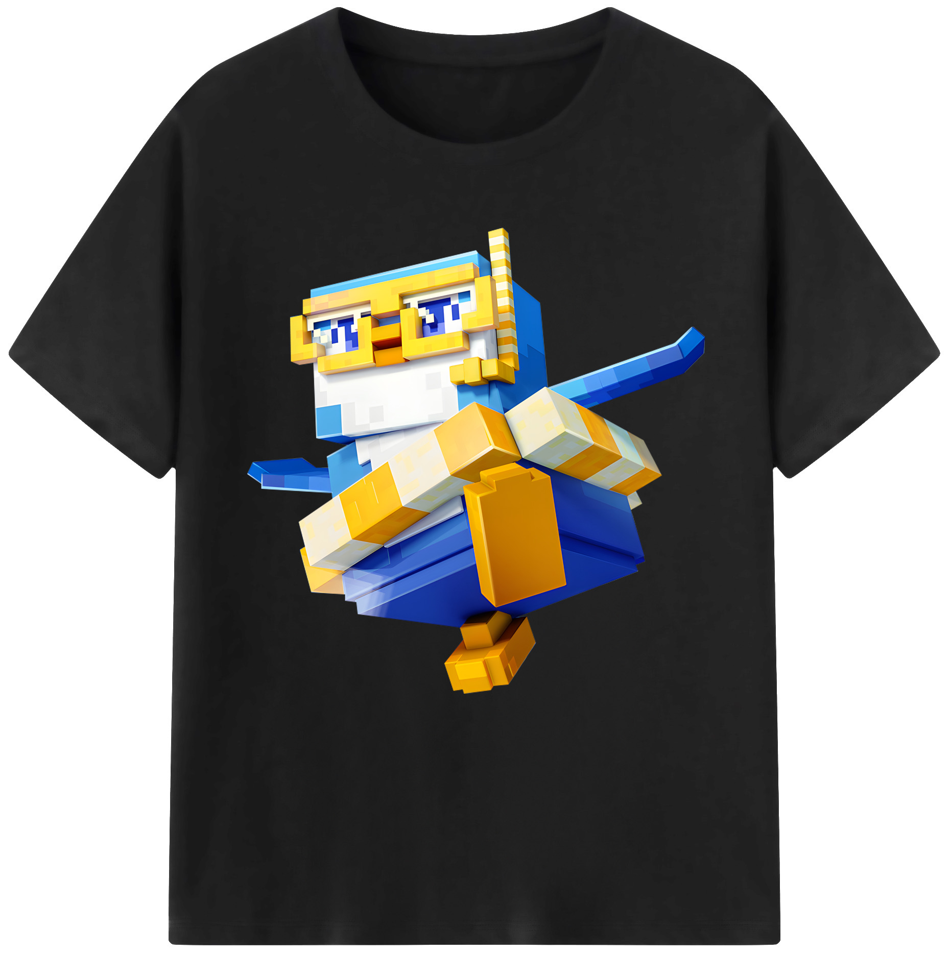 （画像用） マインクラフト ブロックの世界 Minecraft MC Block world 綿100％半袖Tシャツ（フロントプリント）