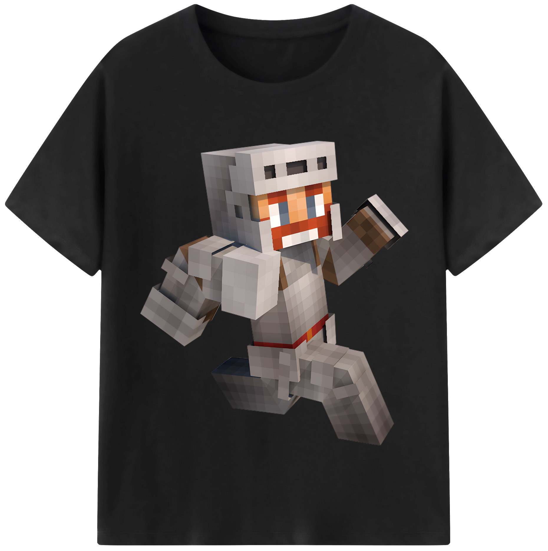 （画像用） マインクラフト ブロックの世界 Minecraft MC Block world 綿100％半袖Tシャツ（フロントプリント）