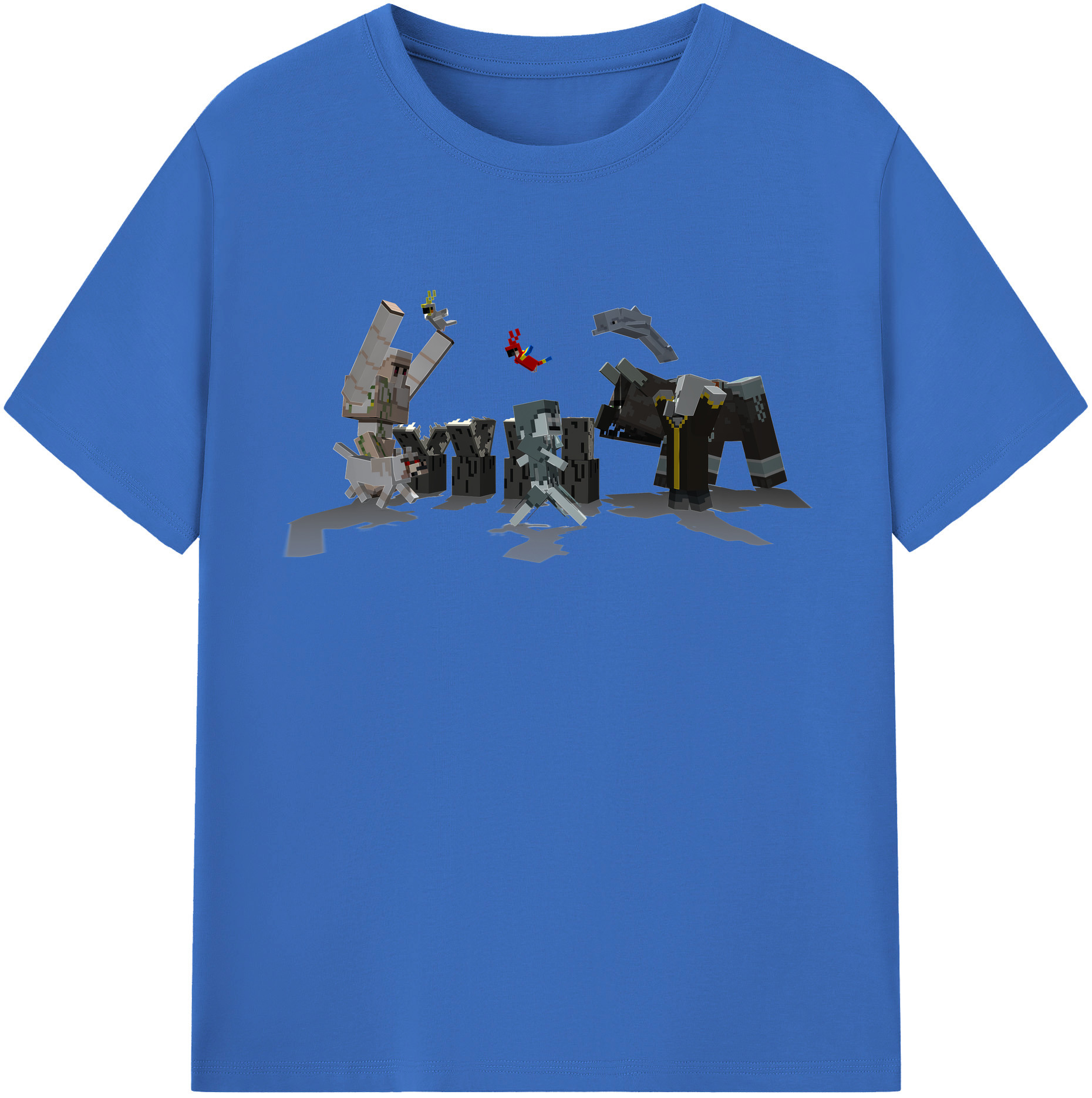 （画像用） マインクラフト ブロックの世界 Minecraft MC Block world 綿100％半袖Tシャツ（フロントプリント）