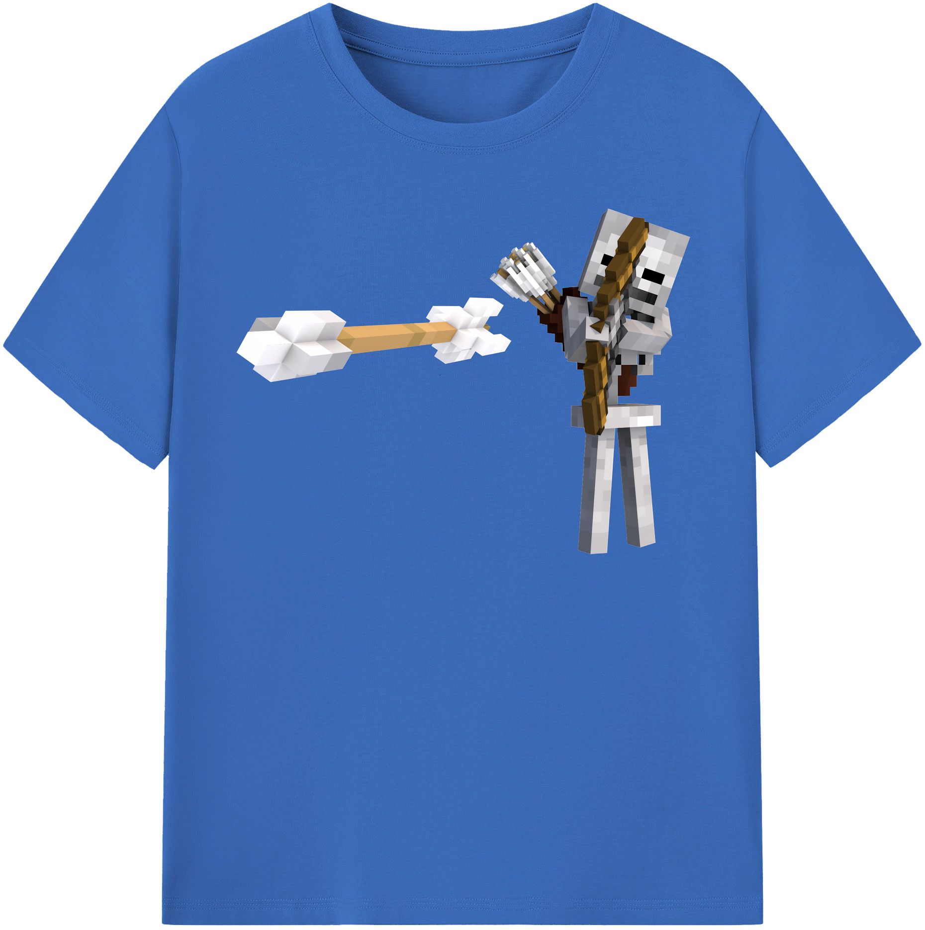 （画像用） マインクラフト ブロックの世界 Minecraft MC Block world 綿100％半袖Tシャツ（フロントプリント）
