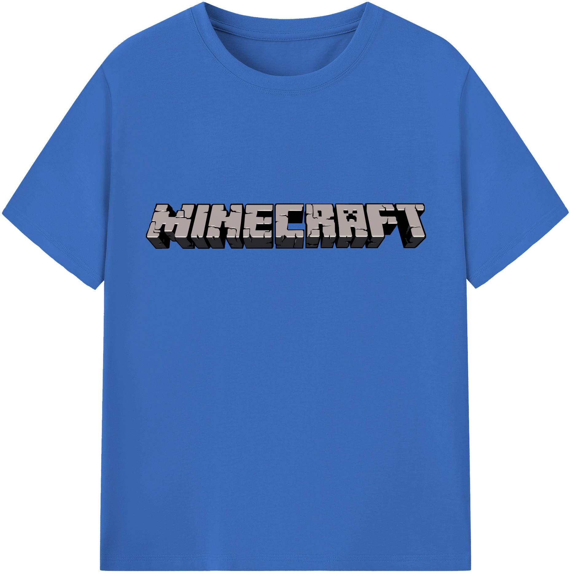 （画像用） マインクラフト ブロックの世界 Minecraft MC Block world 綿100％半袖Tシャツ（フロントプリント）