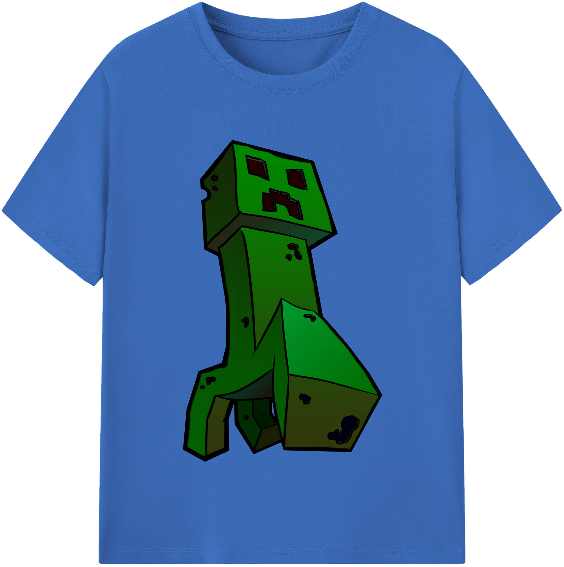 （画像用） マインクラフト ブロックの世界 Minecraft MC Block world 綿100％半袖Tシャツ（フロントプリント）