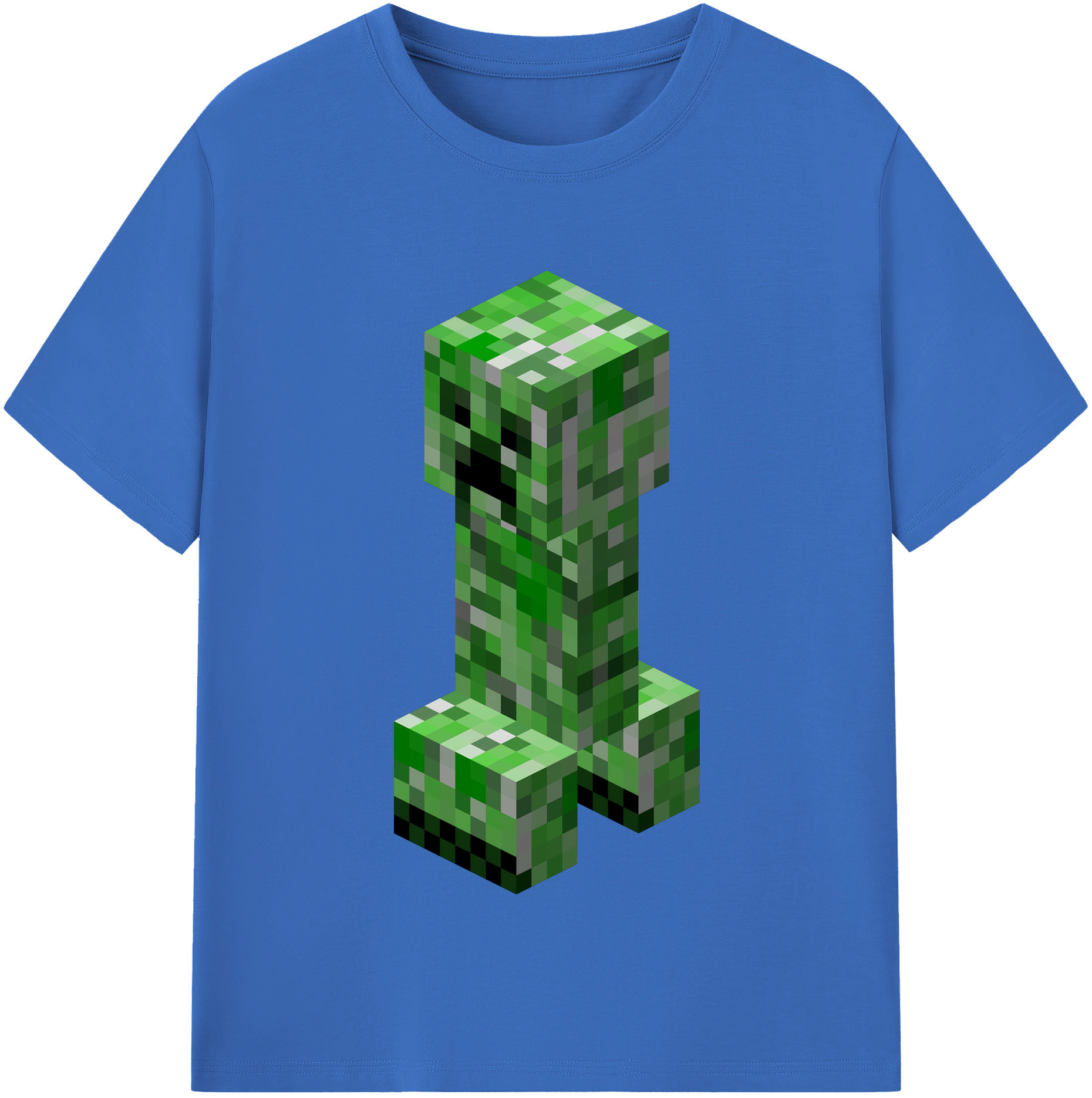 （画像用） マインクラフト ブロックの世界 Minecraft MC Block world 綿100％半袖Tシャツ（フロントプリント）