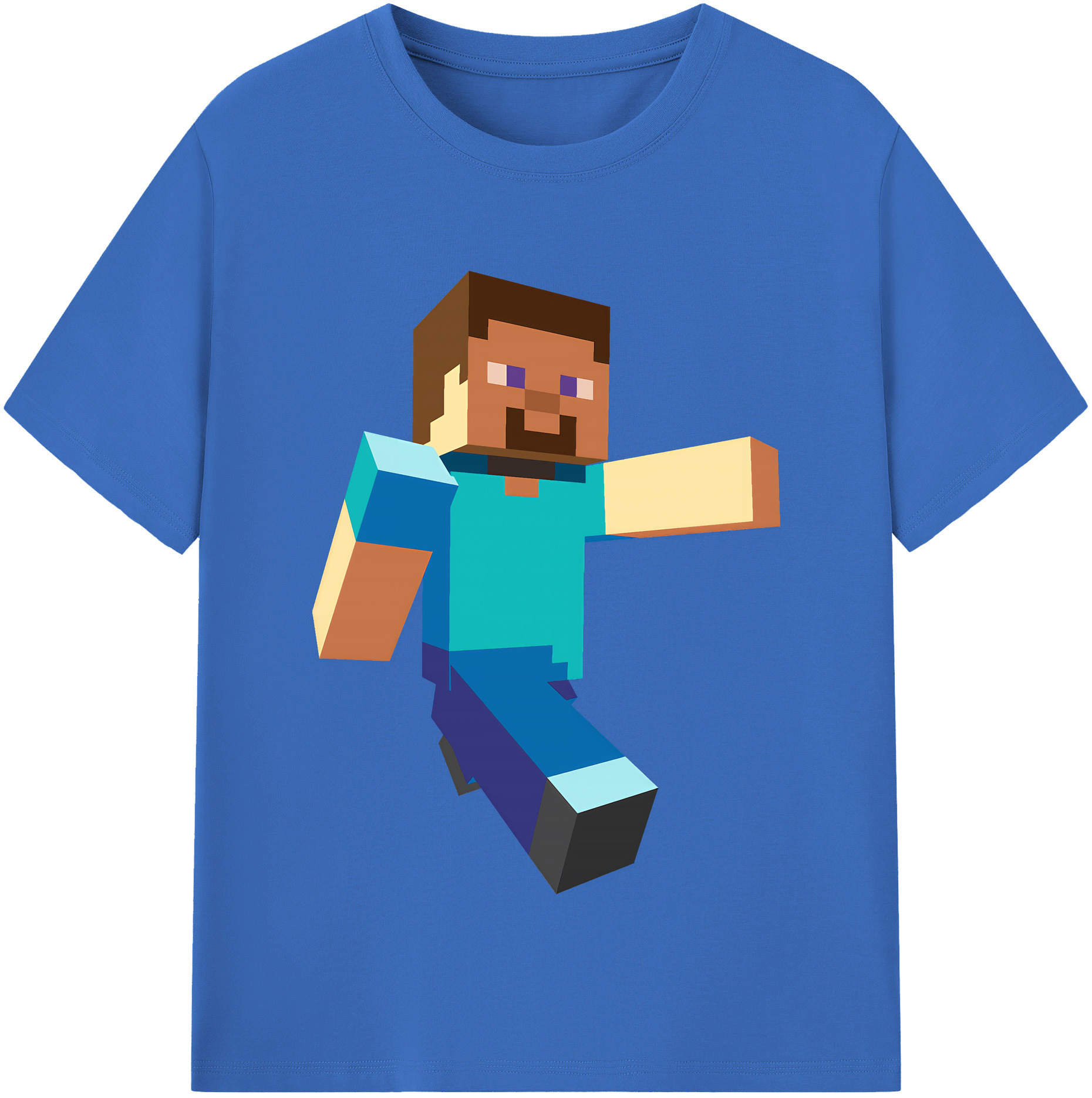 （画像用） マインクラフト ブロックの世界 Minecraft MC Block world 綿100％半袖Tシャツ（フロントプリント）