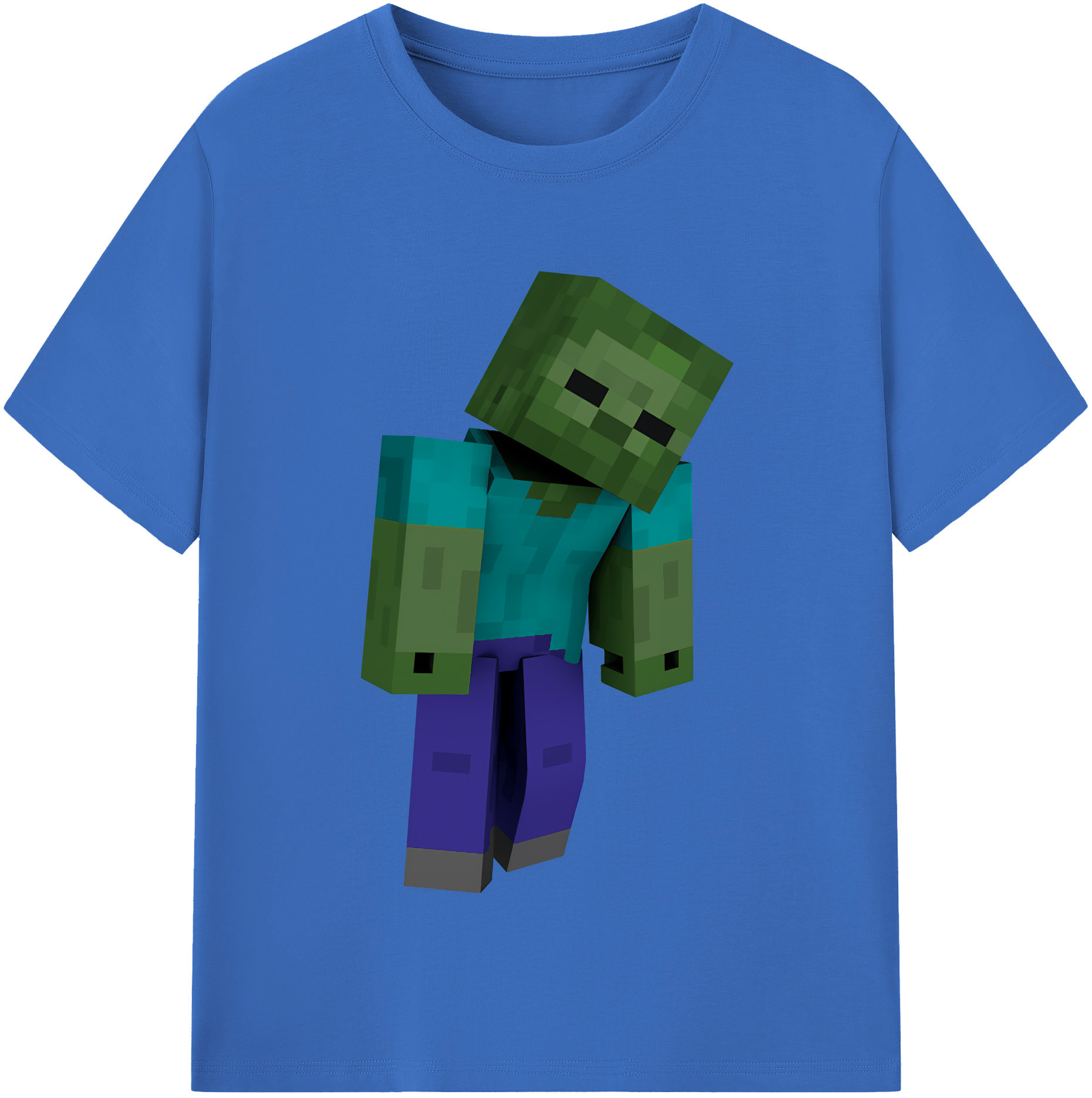 （画像用） マインクラフト ブロックの世界 Minecraft MC Block world 綿100％半袖Tシャツ（フロントプリント）
