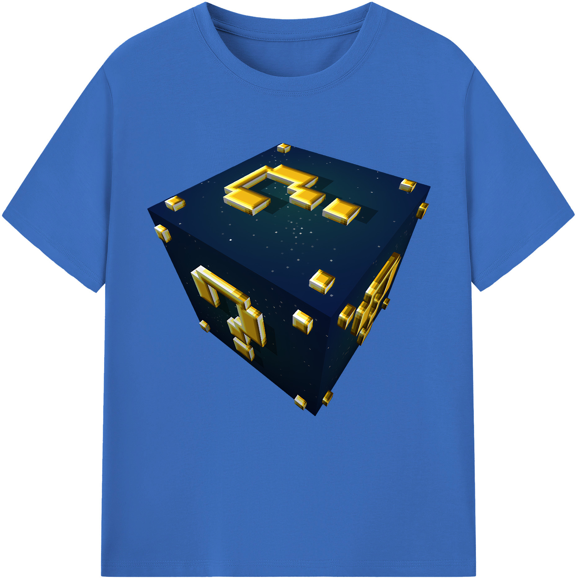 （画像用） マインクラフト ブロックの世界 Minecraft MC Block world 綿100％半袖Tシャツ（フロントプリント）
