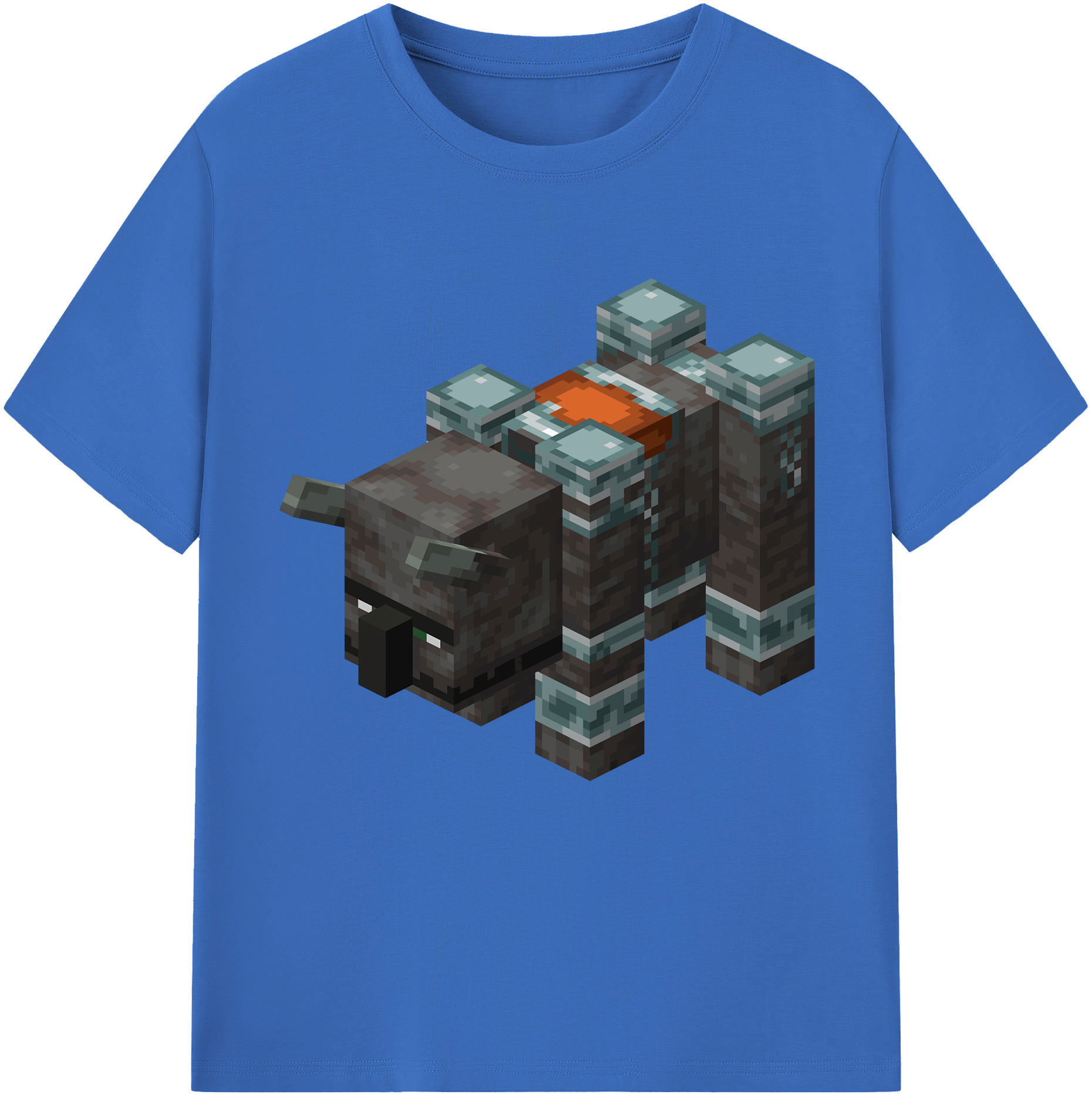 （画像用） マインクラフト ブロックの世界 Minecraft MC Block world 綿100％半袖Tシャツ（フロントプリント）