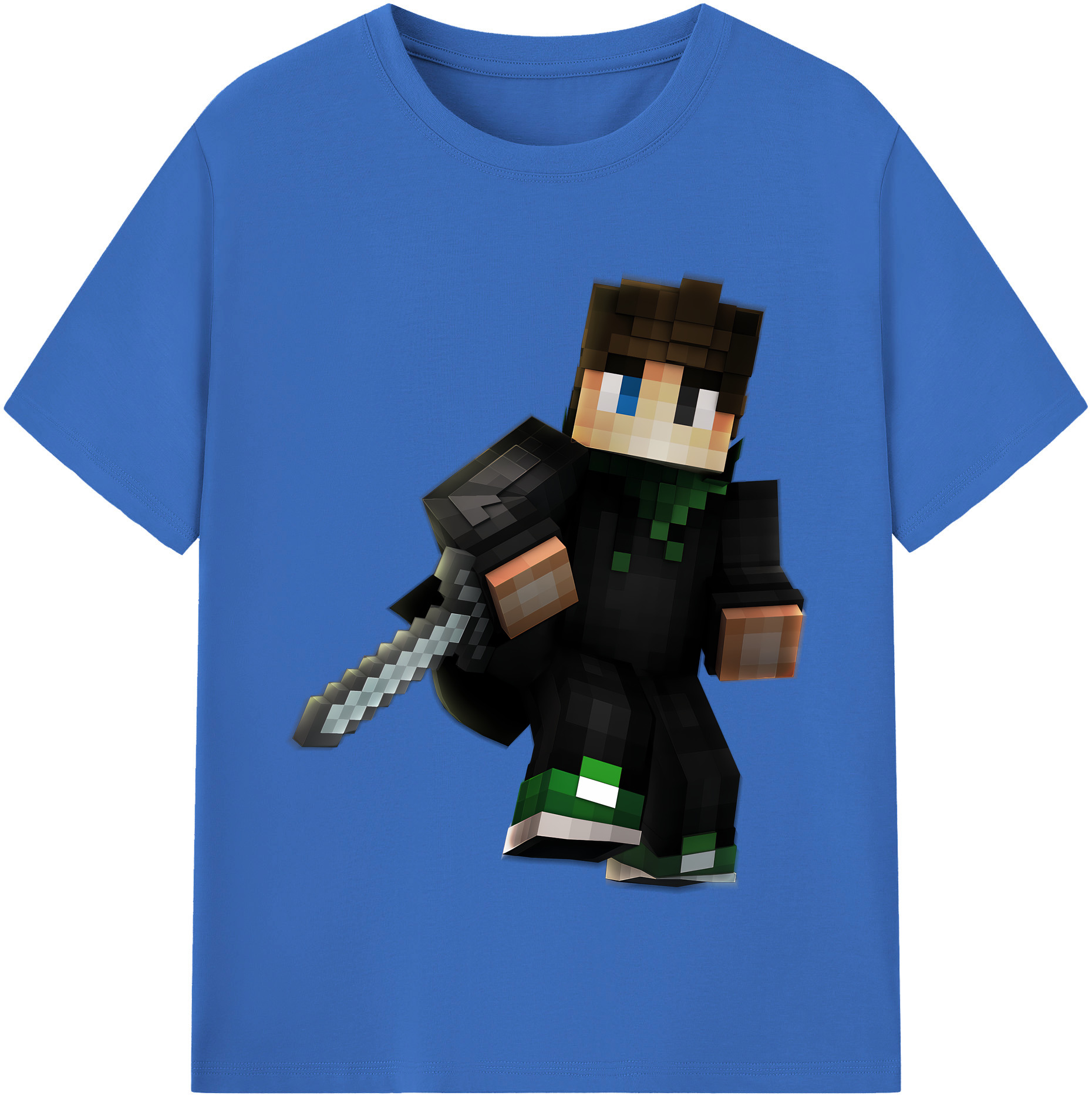 （画像用） マインクラフト ブロックの世界 Minecraft MC Block world 綿100％半袖Tシャツ（フロントプリント）
