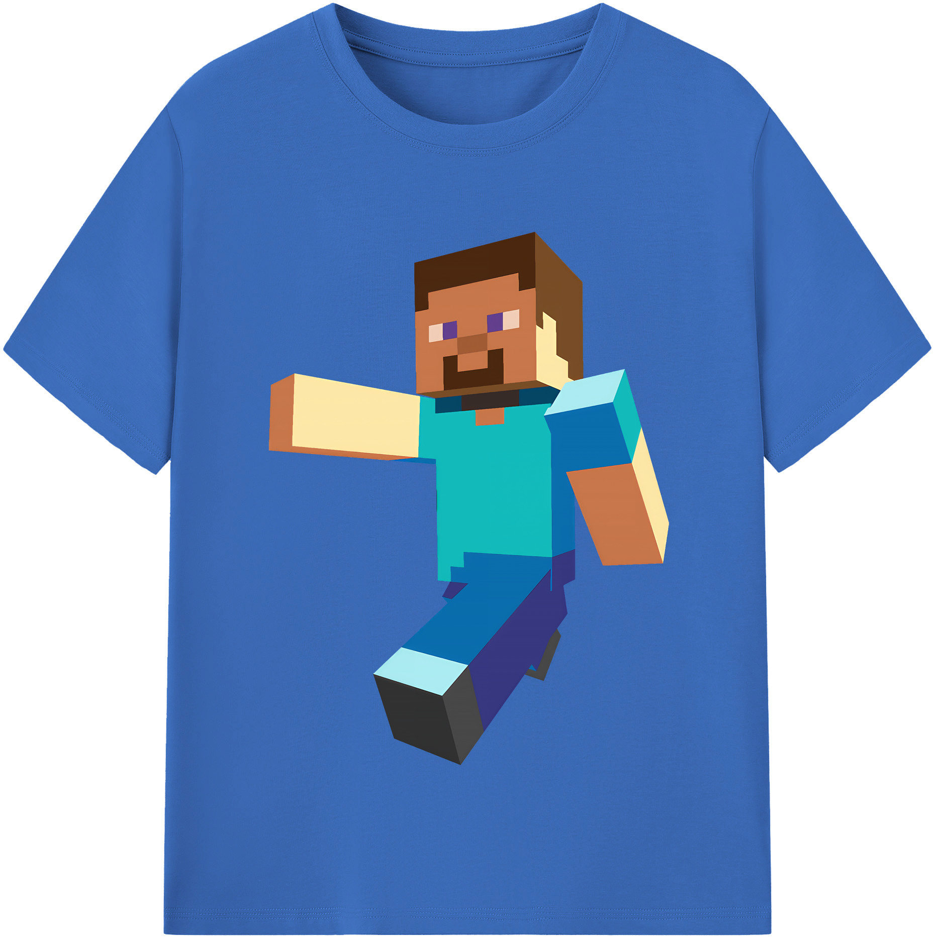 （画像用） マインクラフト ブロックの世界 Minecraft MC Block world 綿100％半袖Tシャツ（フロントプリント）